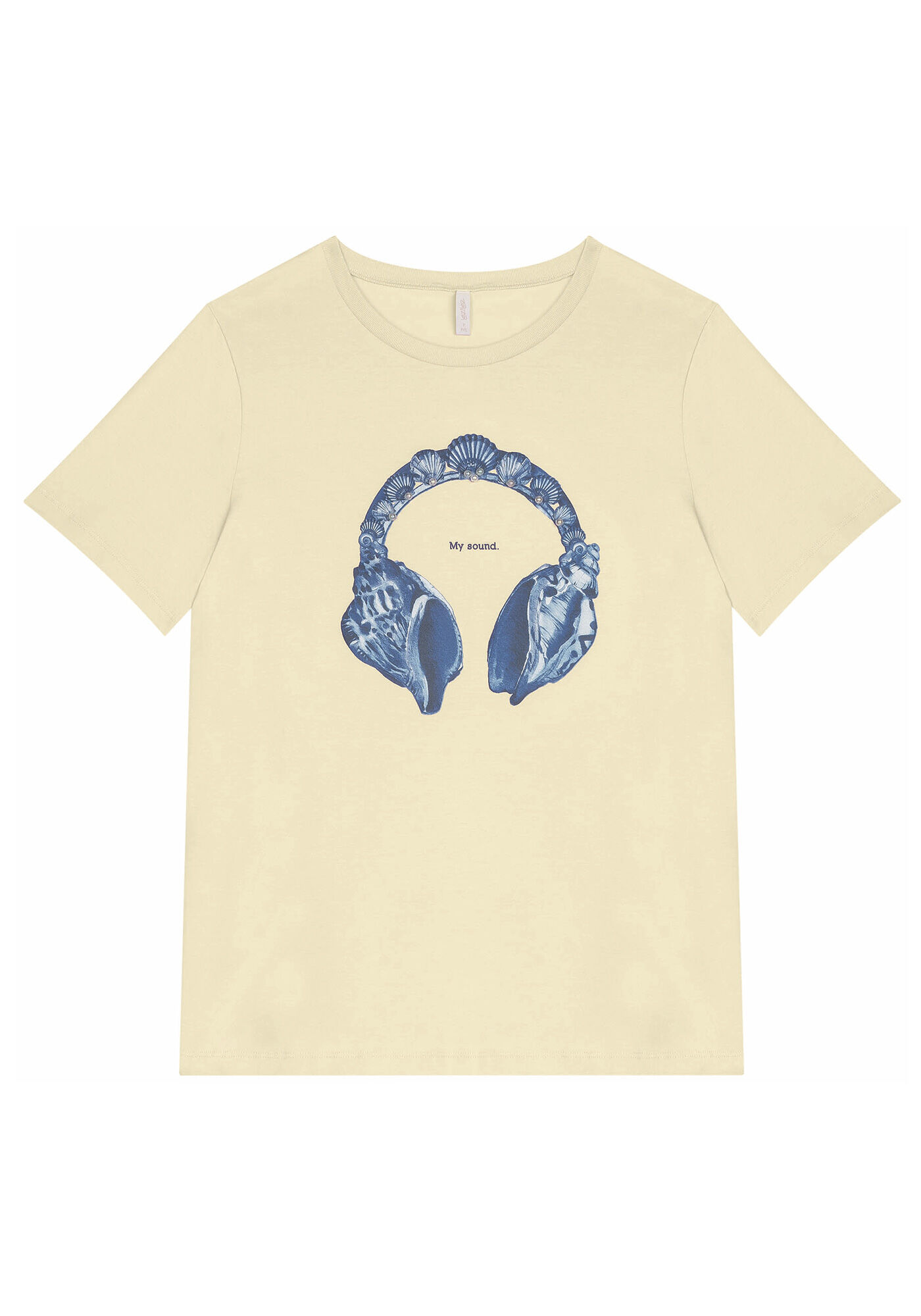 T-shirt em Malha Prime Estampada com P&eacute;rolas, , large.