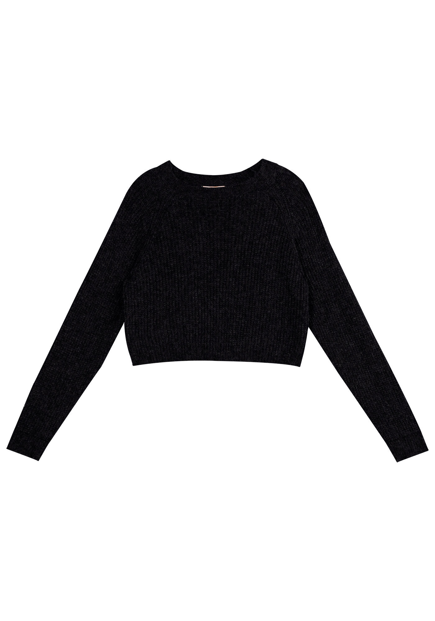 Blus&atilde;o Manga Longa em Tric&ocirc; Cropped, , large.