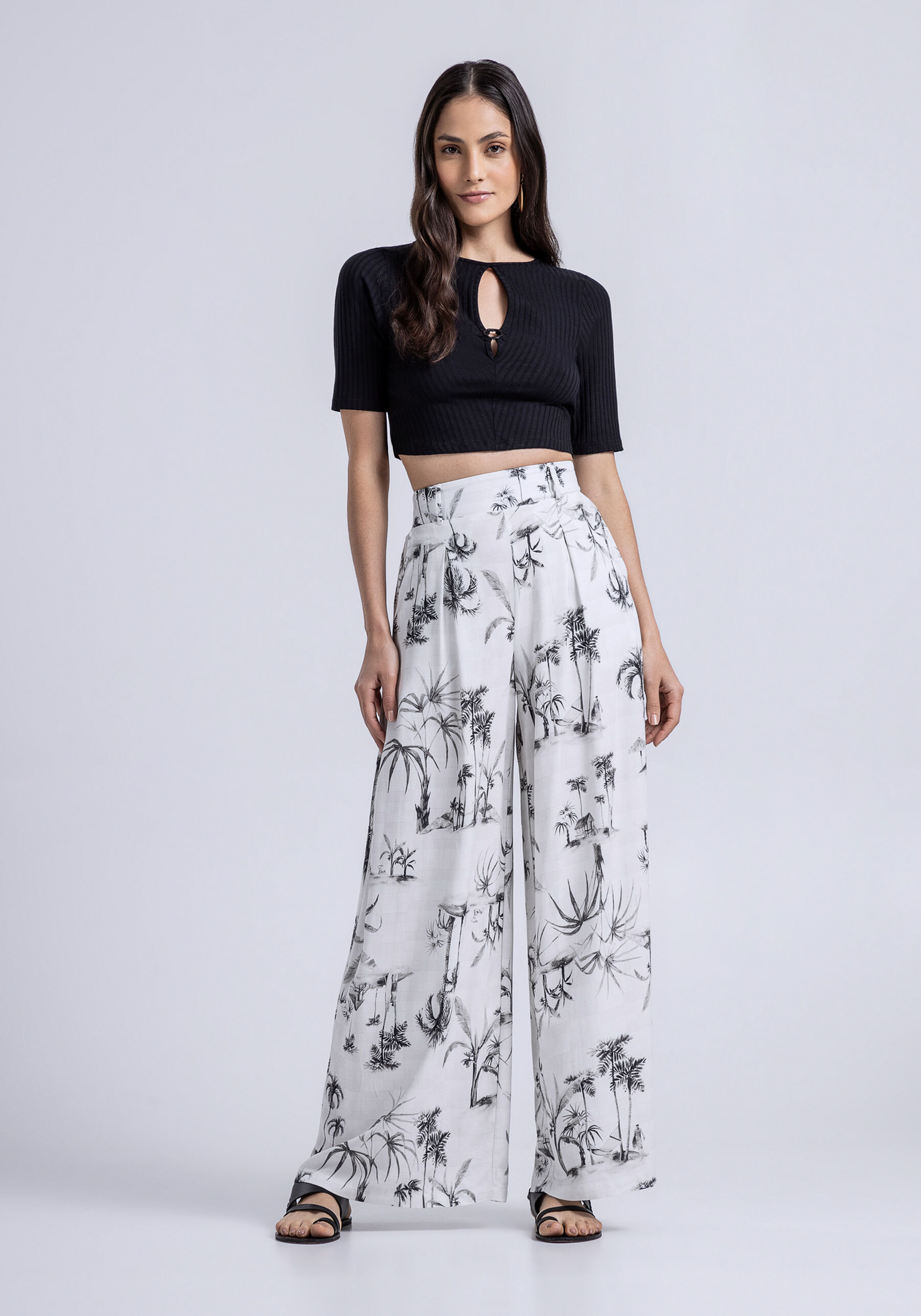 Blusa Cut Out Canelada com Recorte Costas, . Blusa Cut Out Canelada com Recorte Costas, , large.
