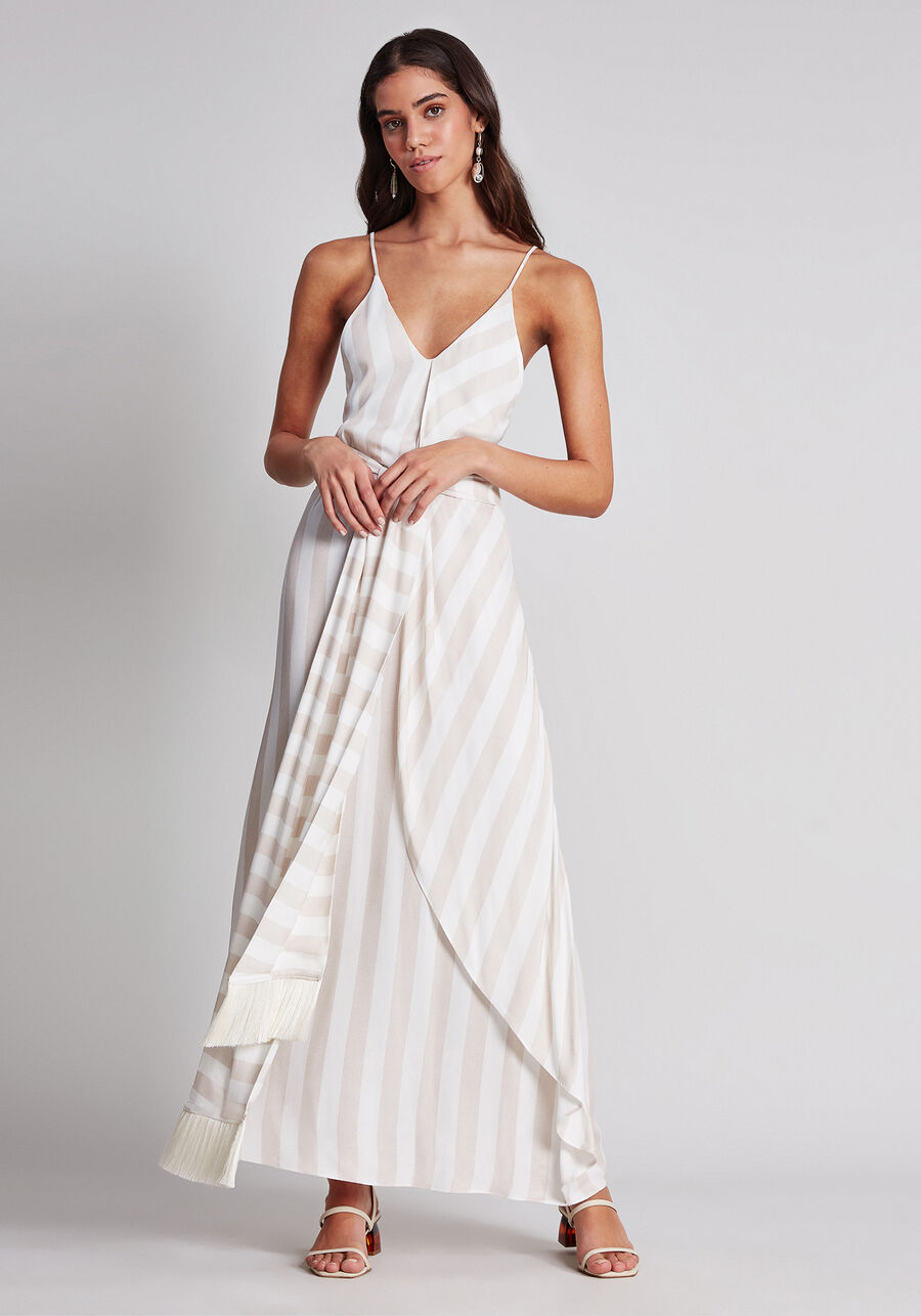 Vestido Mídi com Cinto Franjas, . Vestido Mídi com Cinto Franjas, , large.