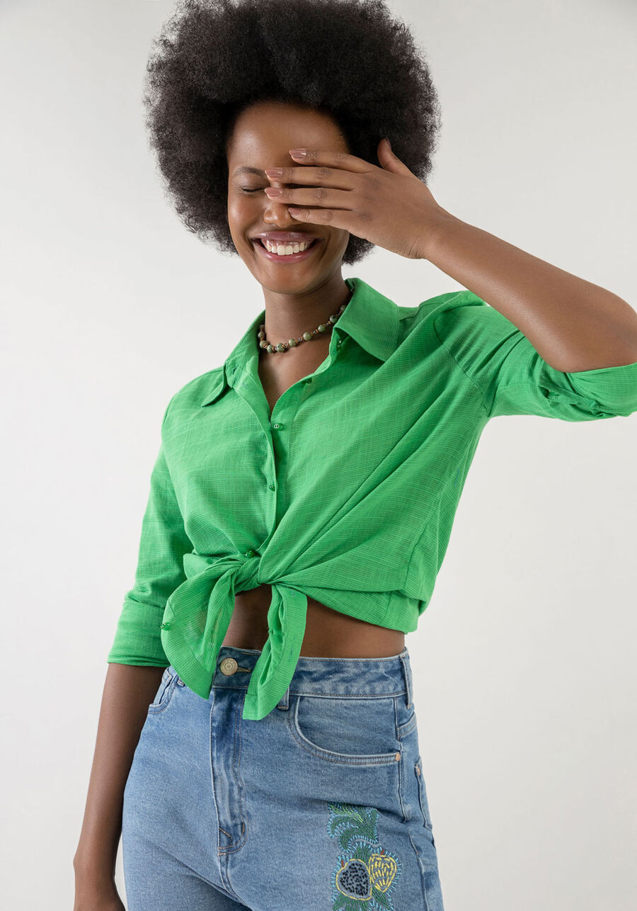 Camisa Manga Longa em Tecido Texturizado, . Camisa Manga Longa em Tecido Texturizado, , large.