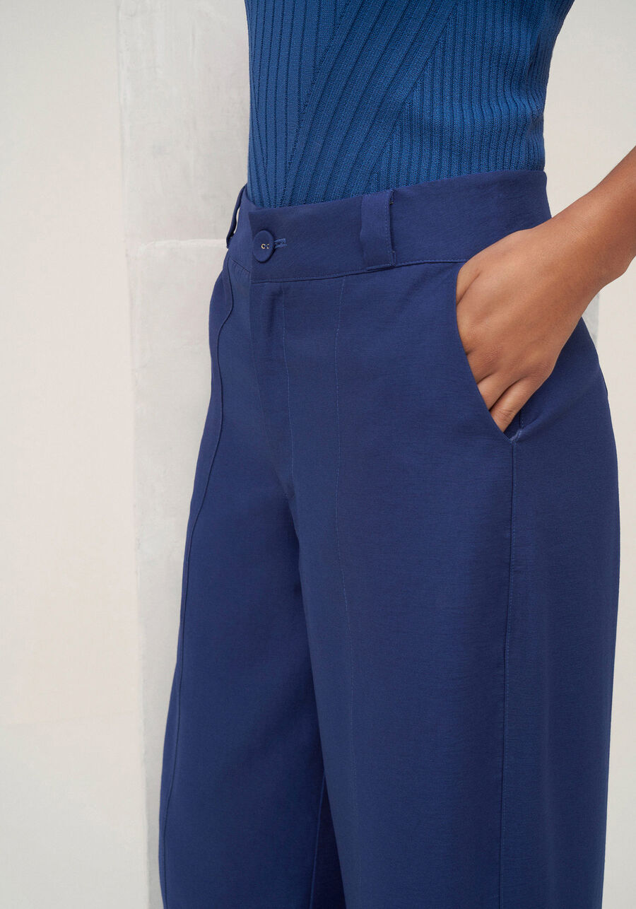 Calça Reta Alfaiataria Ampla com Cintura Média, . Calça Reta Alfaiataria Ampla com Cintura Média, , large.