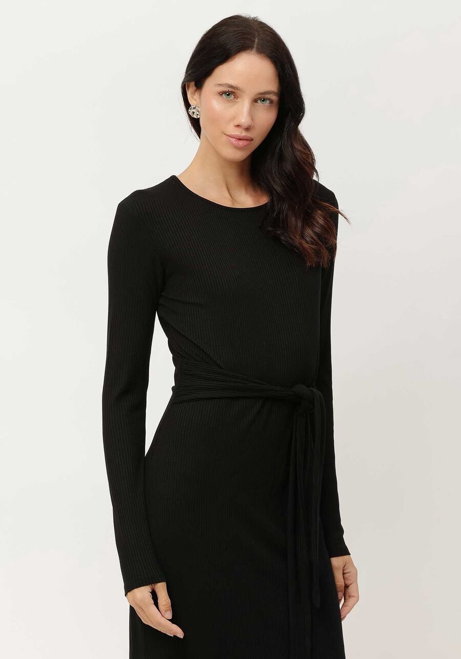 Vestido Midi Canelado com Recorte Costas, . Vestido Midi Canelado com Recorte Costas, , large.