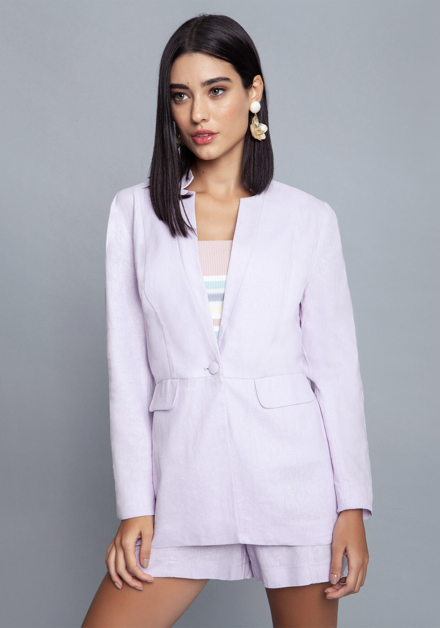 Blazer Tecido Linho Washed Verde Inspire, , large.