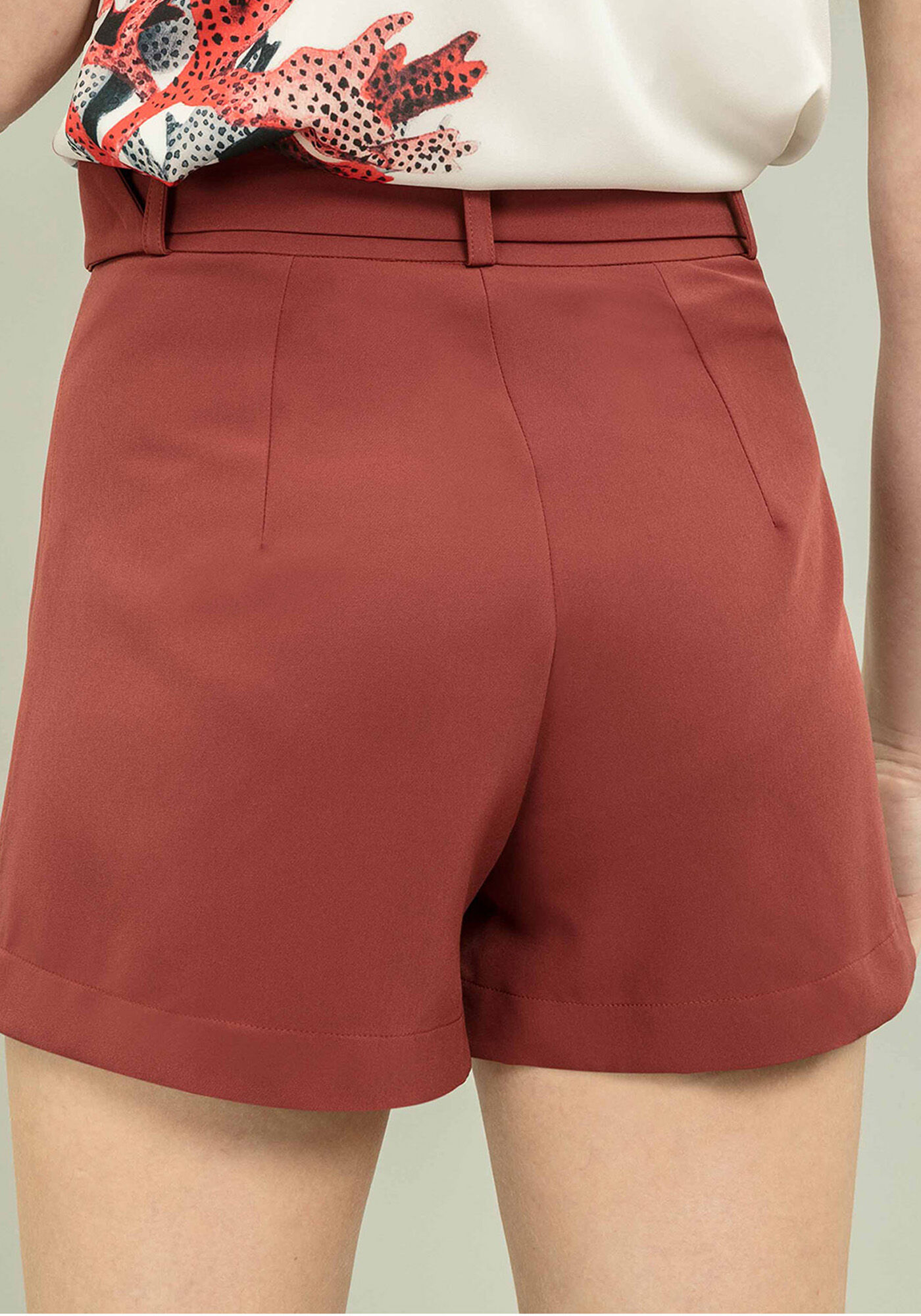 Shorts Cintura Alta com Cinto, , large.