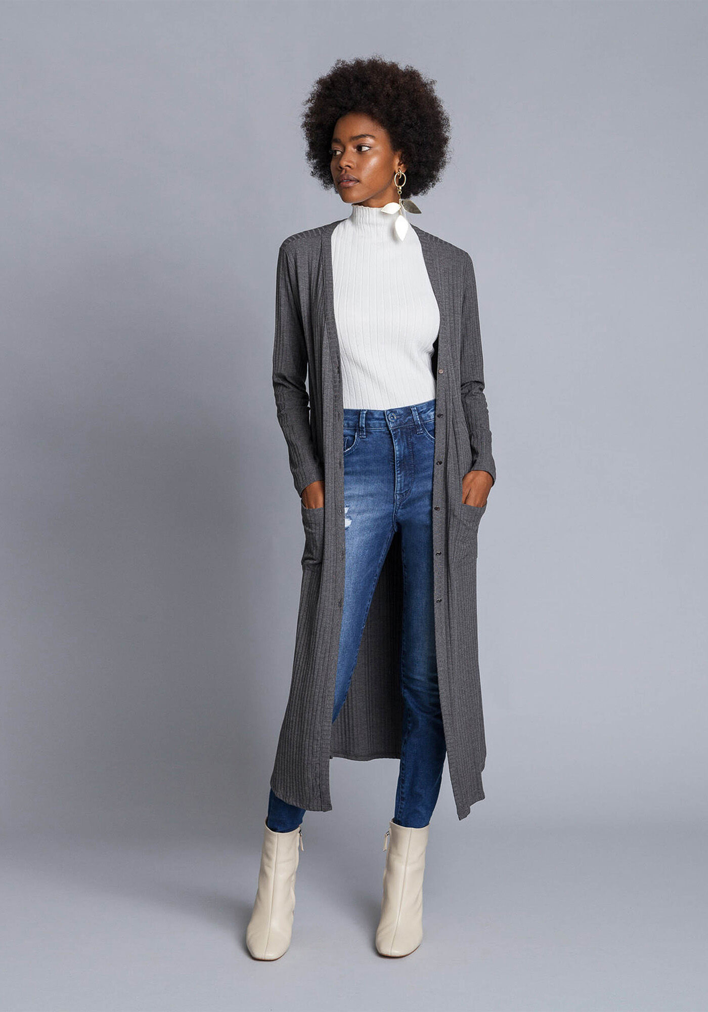 Cardigan Longo Manga Longa, , large.