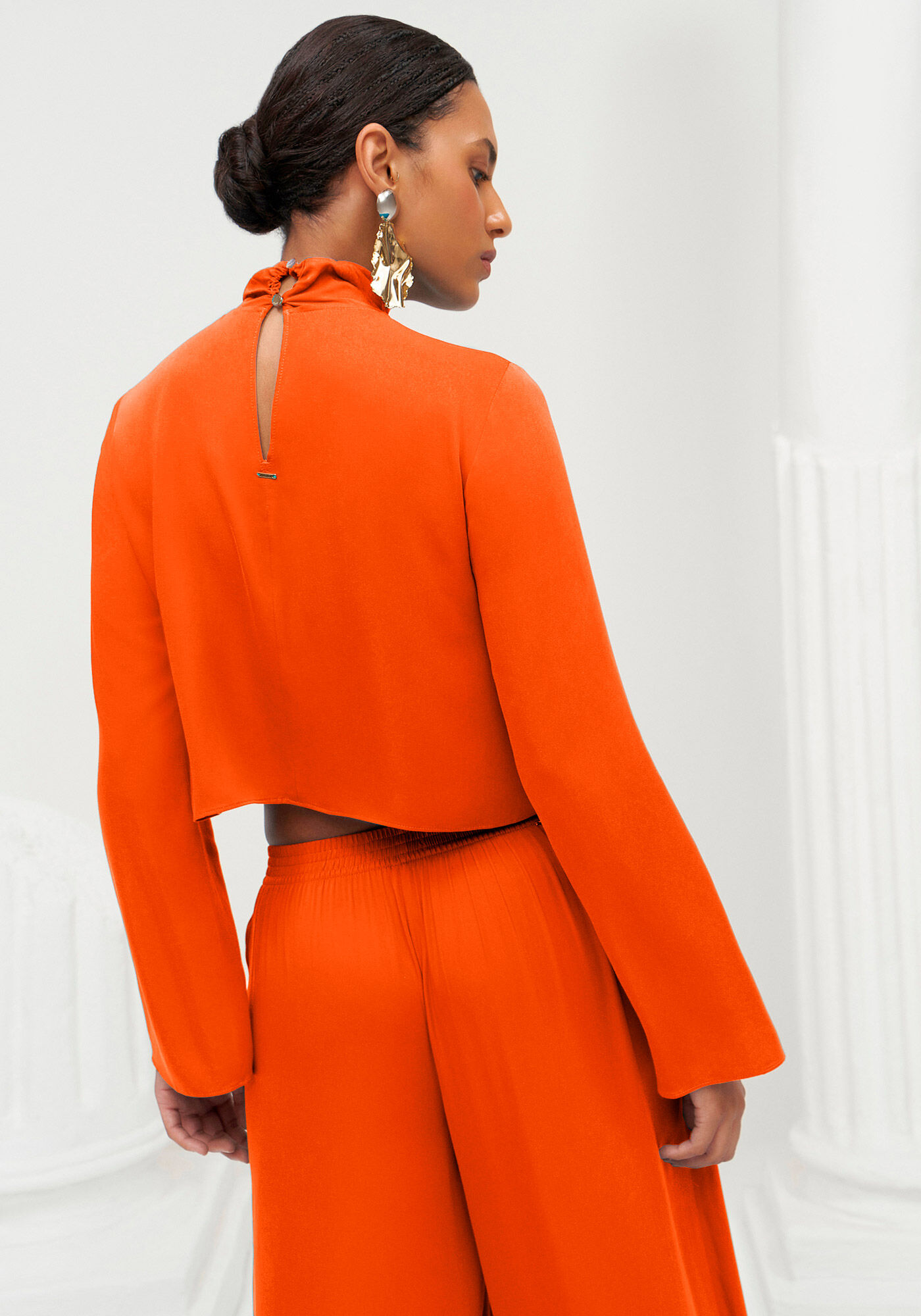 Conjunto com Blusa e Cal&ccedil;a Pantalona Sobreposta, , large.