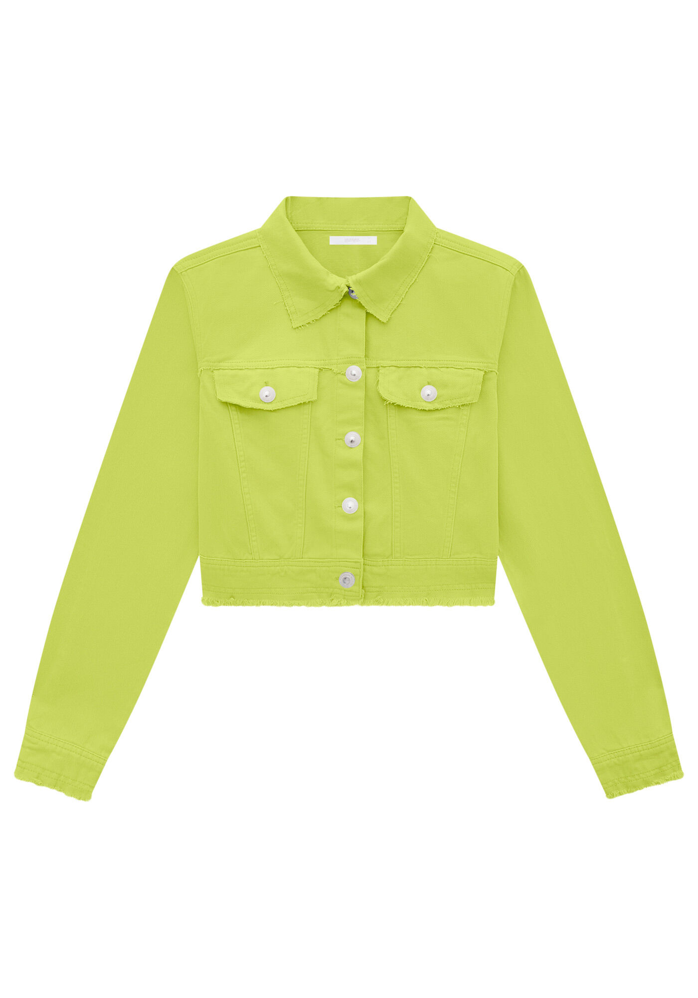 Jaqueta Sarja Cropped Color, VERDE NINFA, large.