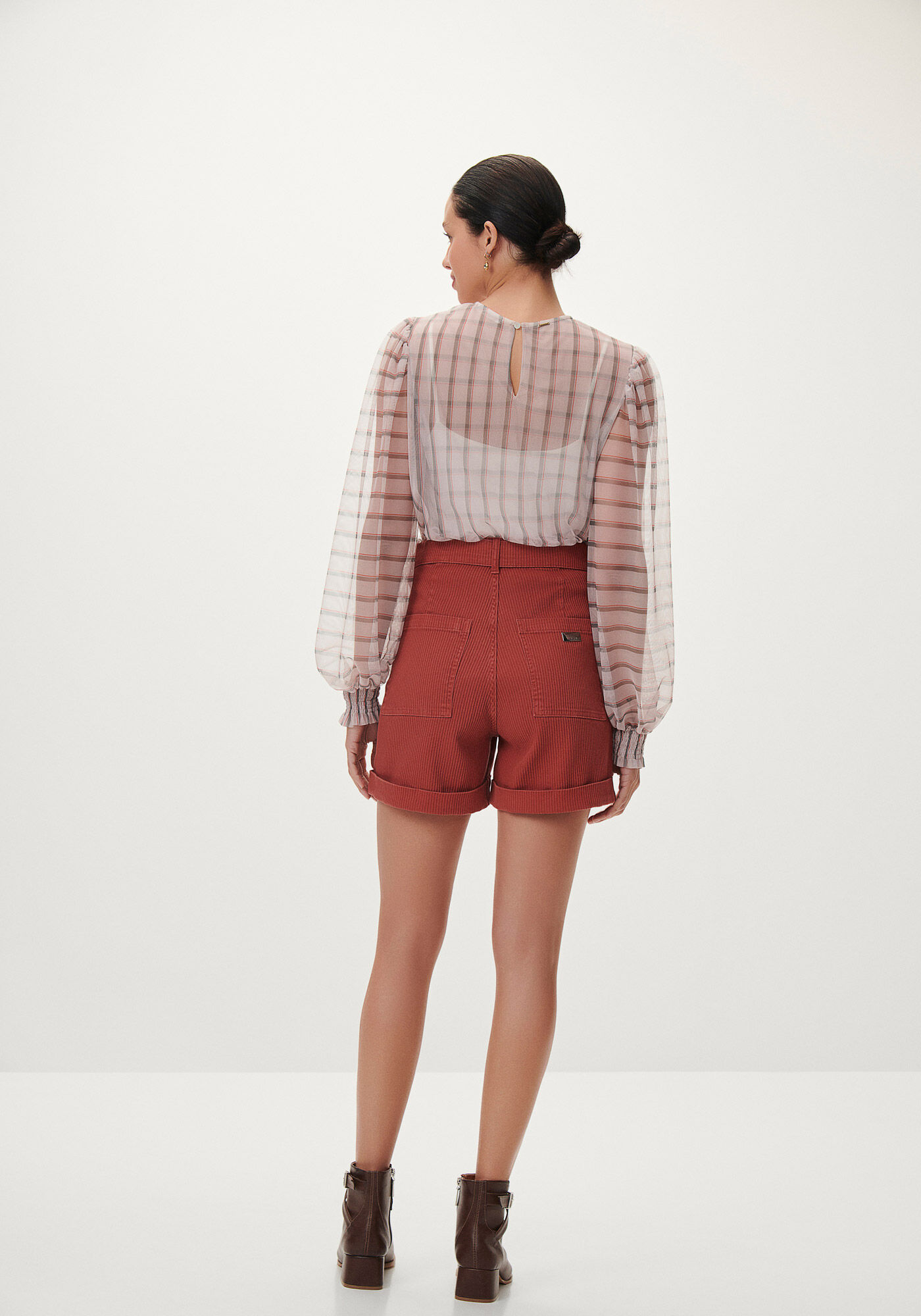 Blusa Estampada em Tule com Manga Longa Bufante, INNSBRUCK, large.