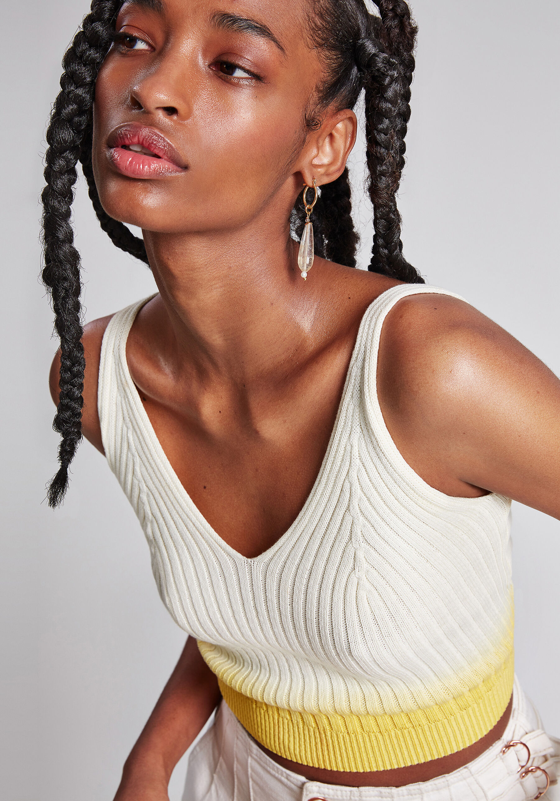 Blusa com Alças Cropped Tricô, . Blusa com Alças Cropped Tricô, , large.