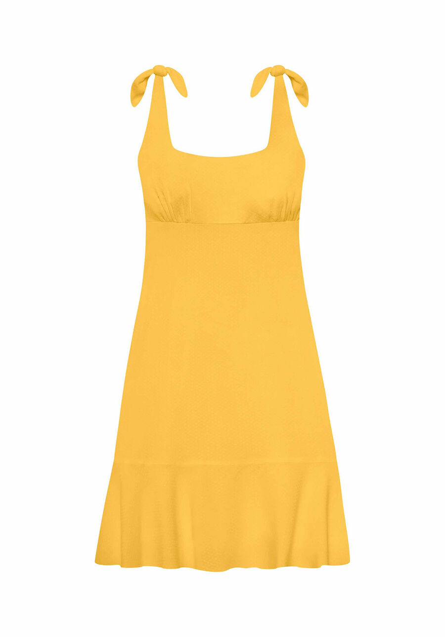 Vestido com Alças Babado Amarelo Caramelo, . Vestido com Alças Babado Amarelo Caramelo, , large.