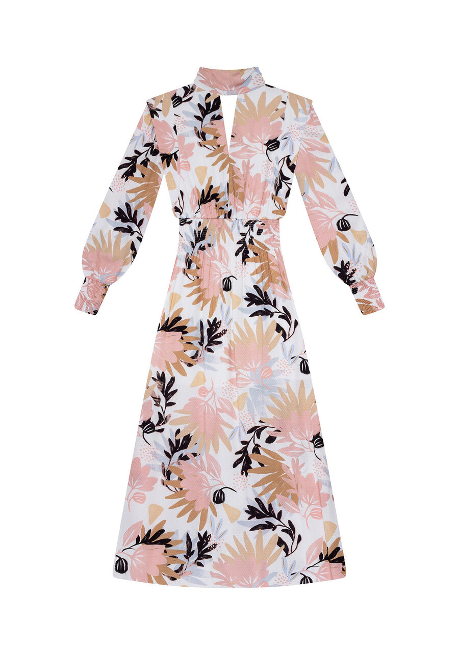 Vestido Manga Longa Mídi Gola, . Vestido Manga Longa Mídi Gola, , large.