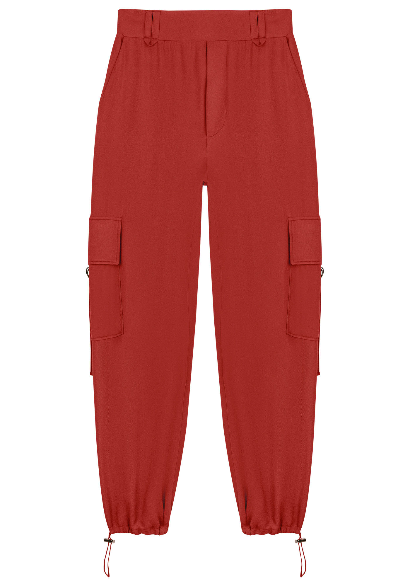 Cal&ccedil;a Jogger em Viscose com Bolsos Cargo, , large.