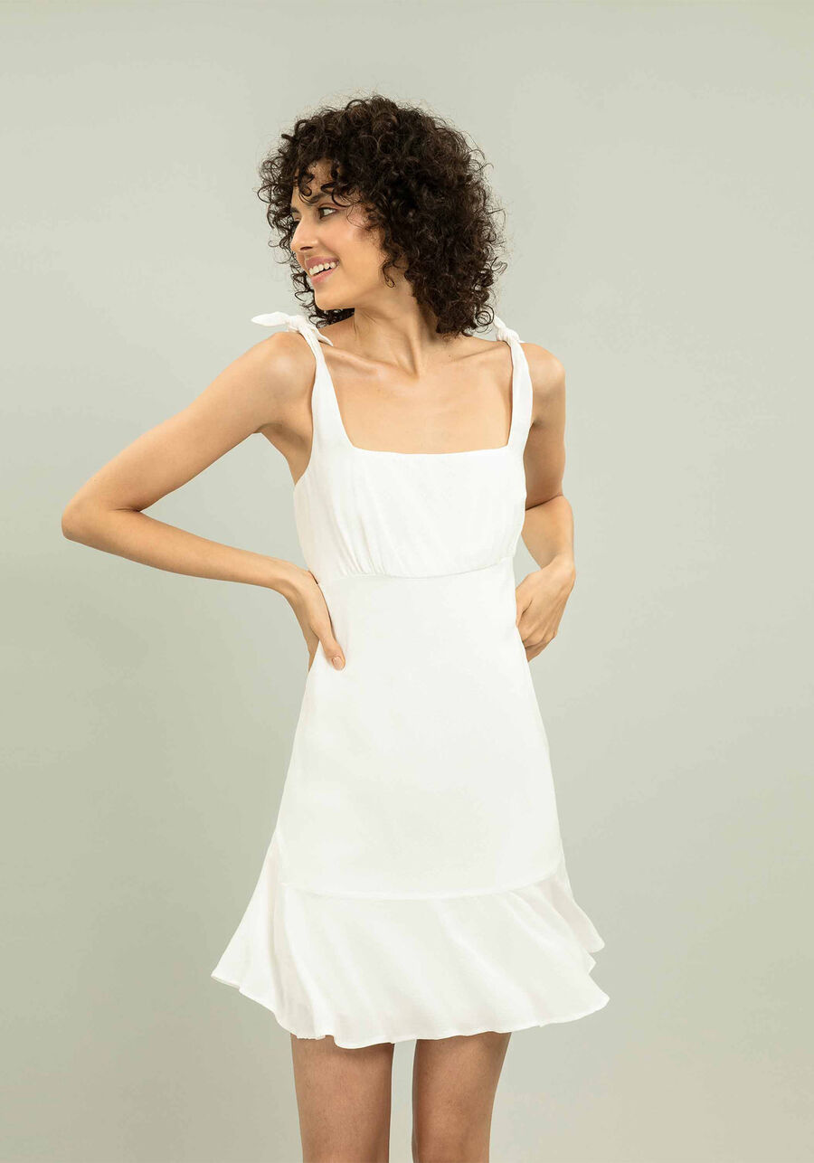 Vestido com Alças Babado Amarelo Caramelo, . Vestido com Alças Babado Amarelo Caramelo, , large.