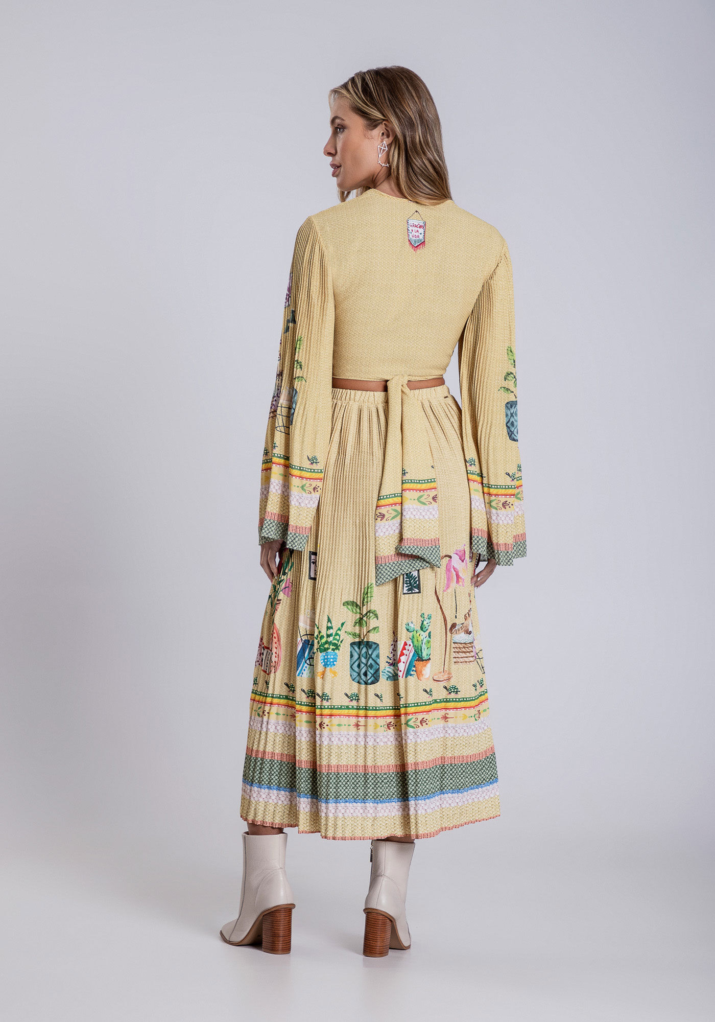 Blusa Cropped com Manga Plissada M&aacute;xi, DOCE LAR, large.