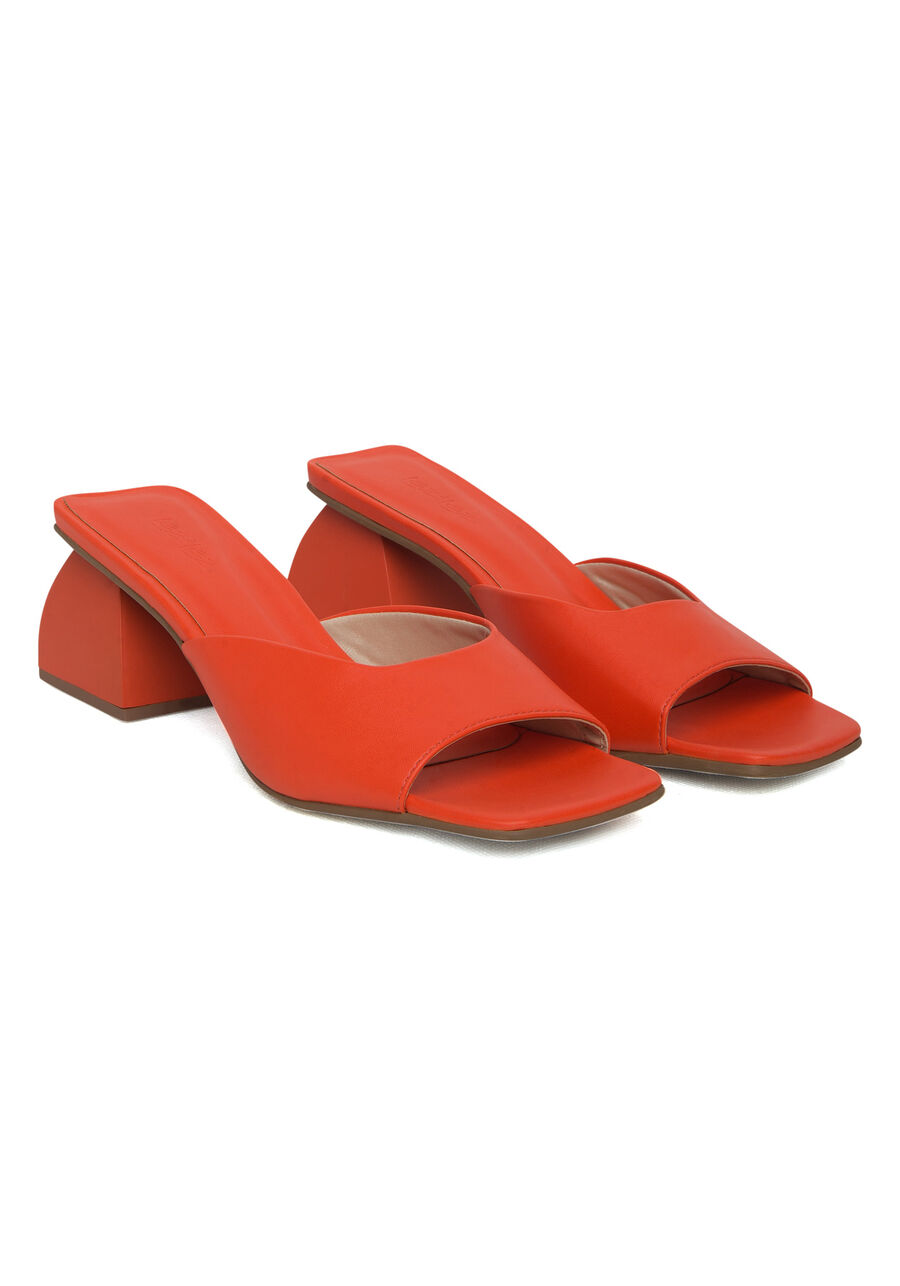 Sandália Mule Assimétrica com Salto Bloco, . Sandália Mule Assimétrica com Salto Bloco, , large.