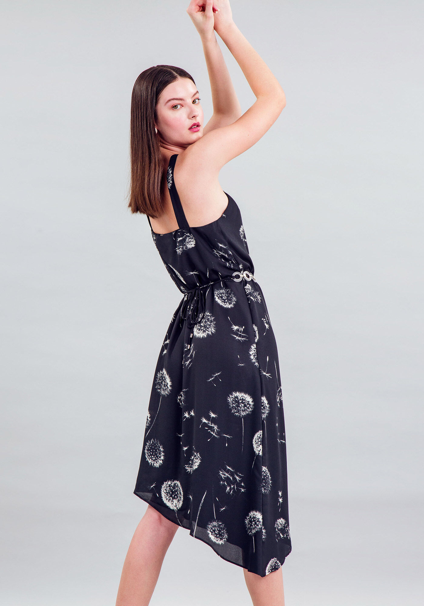 Vestido Midi Tecido Crepe Chiffon Midi, , large.