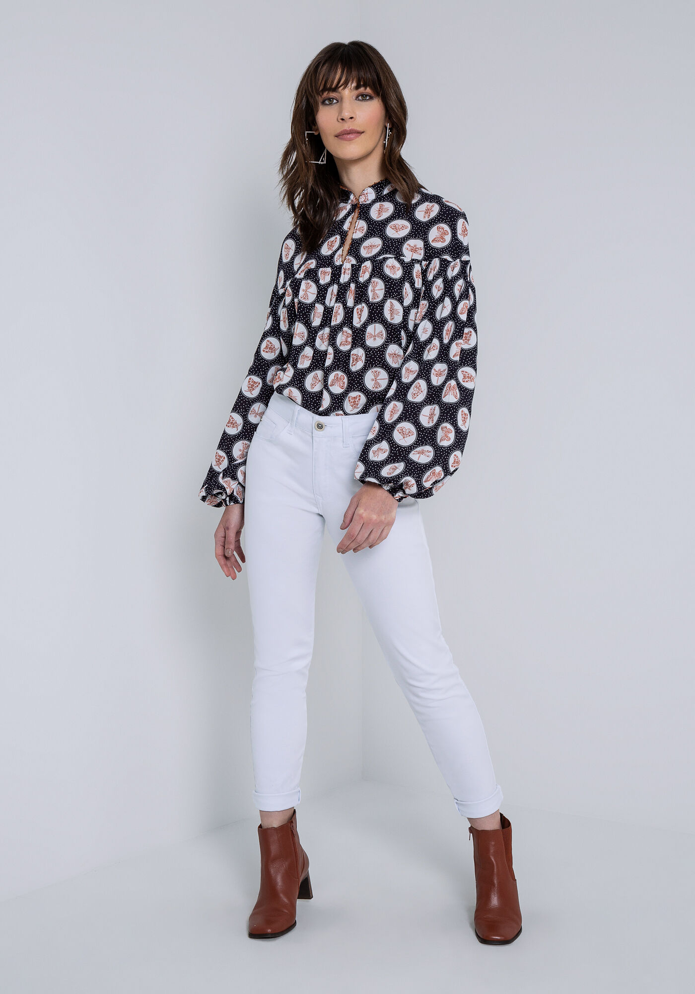 Cal&ccedil;a Jeans Skinny Cropped Bali White, , large.