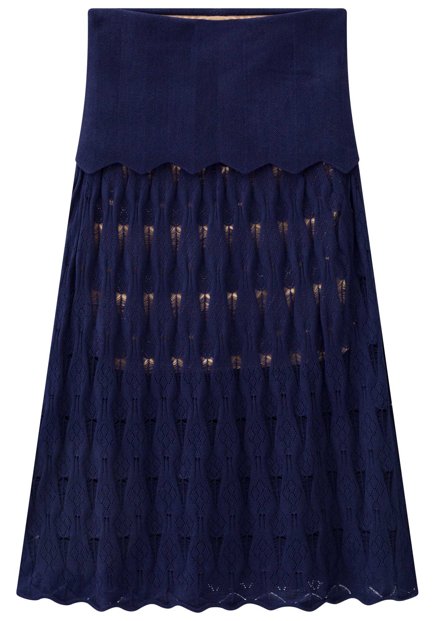 Saia Midi Tric&ocirc; com Detalhes Vazados, , large.