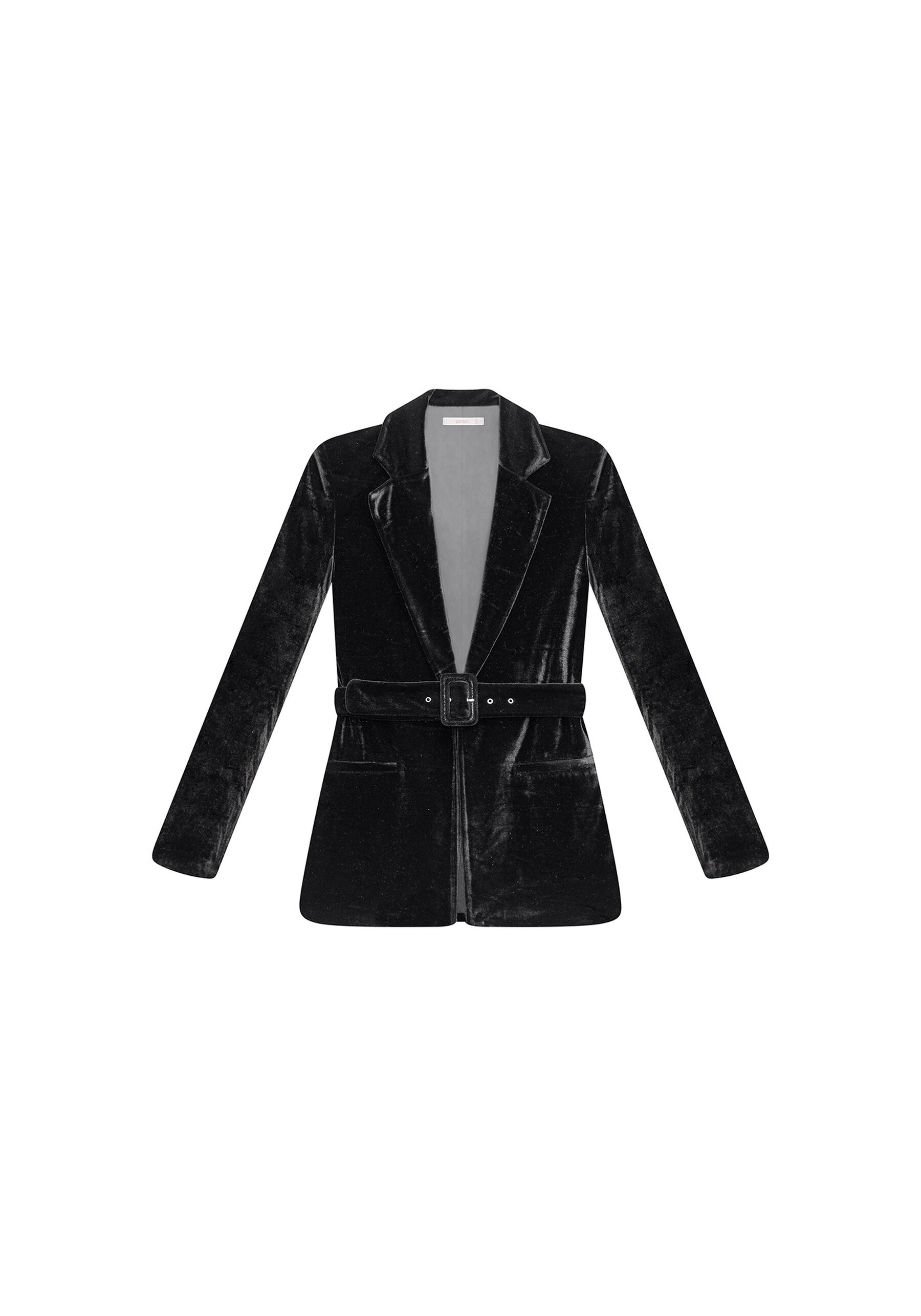 Blazer Veludo com Cinto, . Blazer Veludo com Cinto, , large.