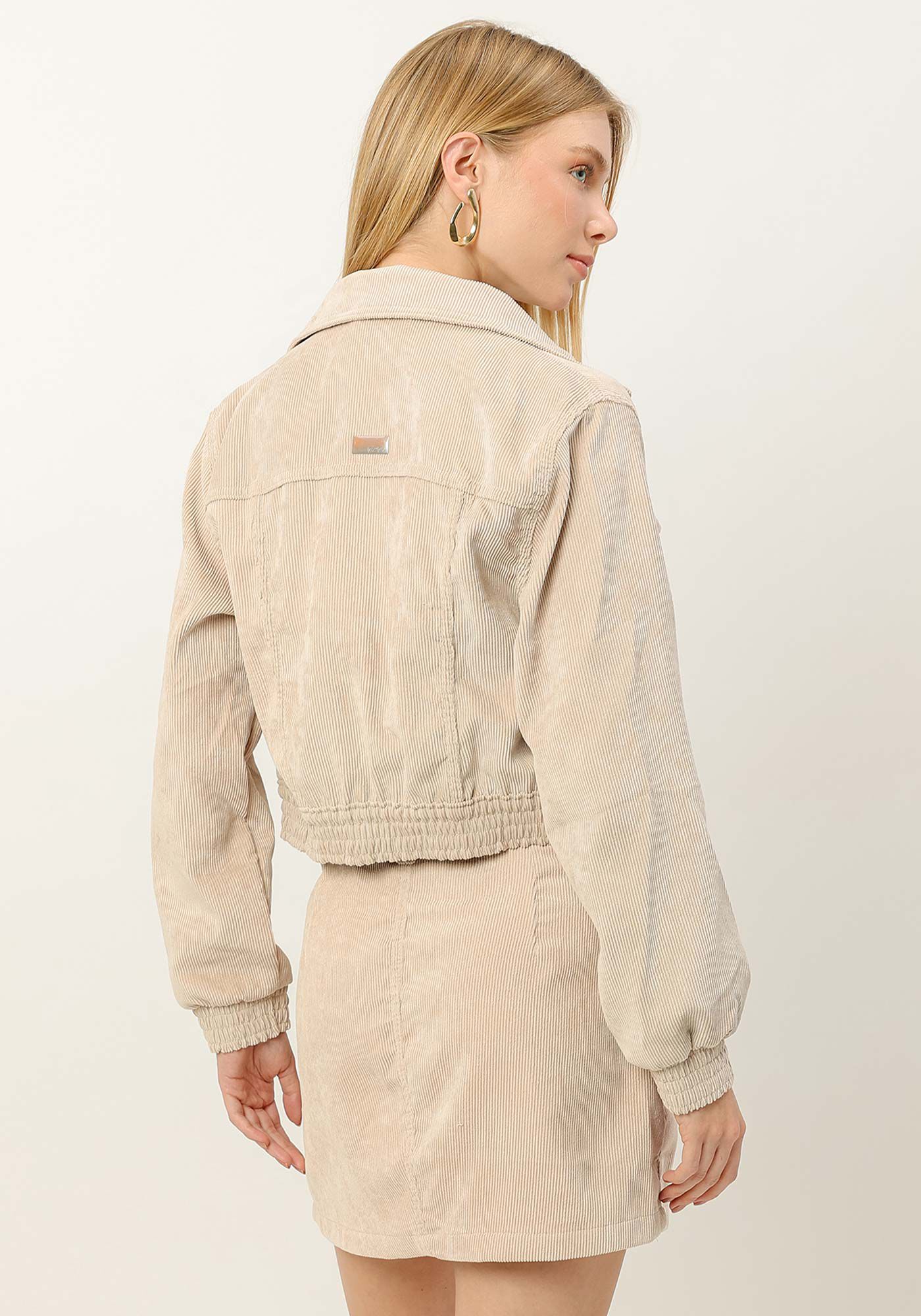 Jaqueta Bomber em Veludo com Bolsos, , large.