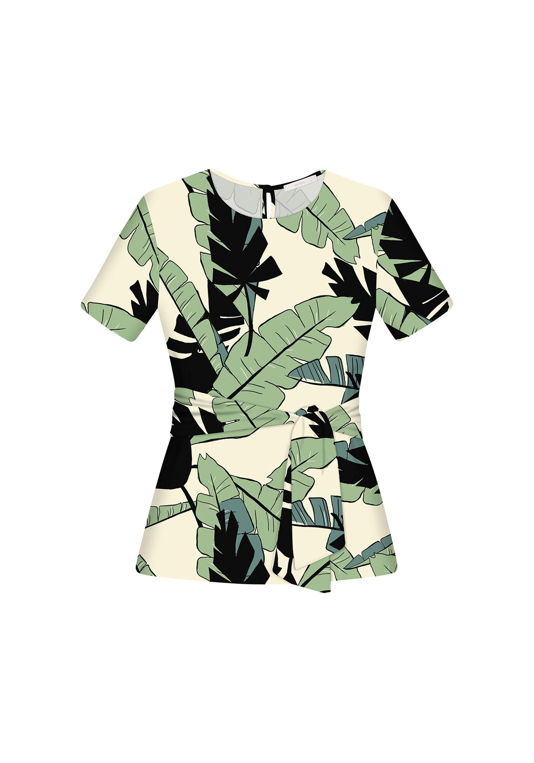 Blusa Estampada com Faixa, . Blusa Estampada com Faixa, , large.