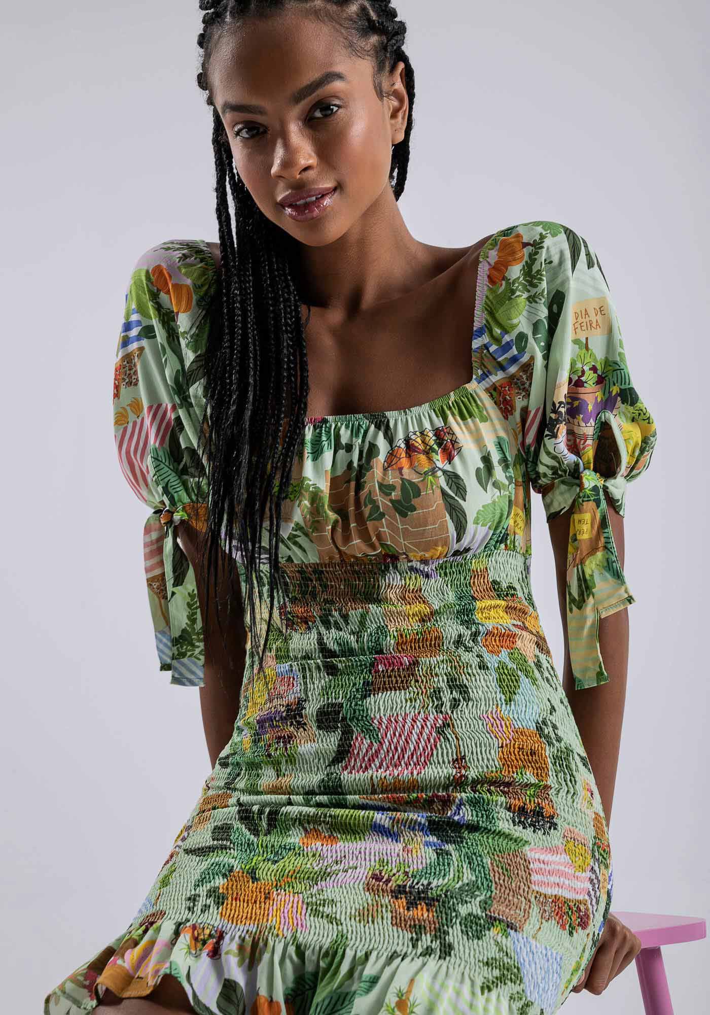 Vestido Curto Lastex com Decote Reto, FEIRA, large.