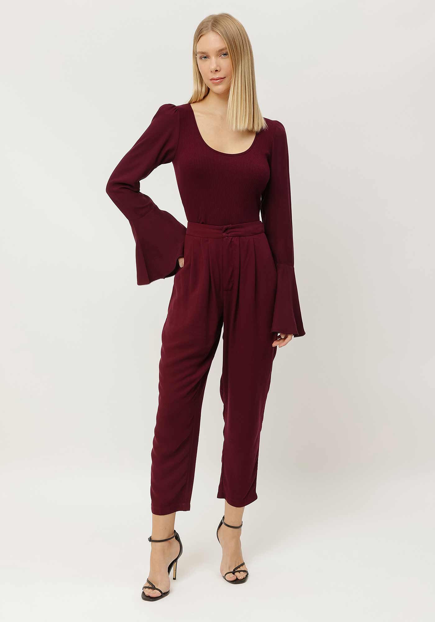 Cal&ccedil;a Carrot com Cintura Alta Alfaiataria, , large.