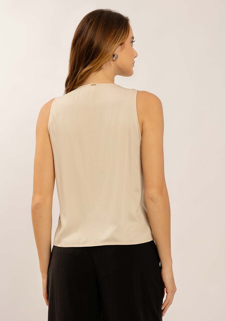 Blusa Decote V com Amarração Franzida, . Blusa Decote V com Amarração Franzida, , large.