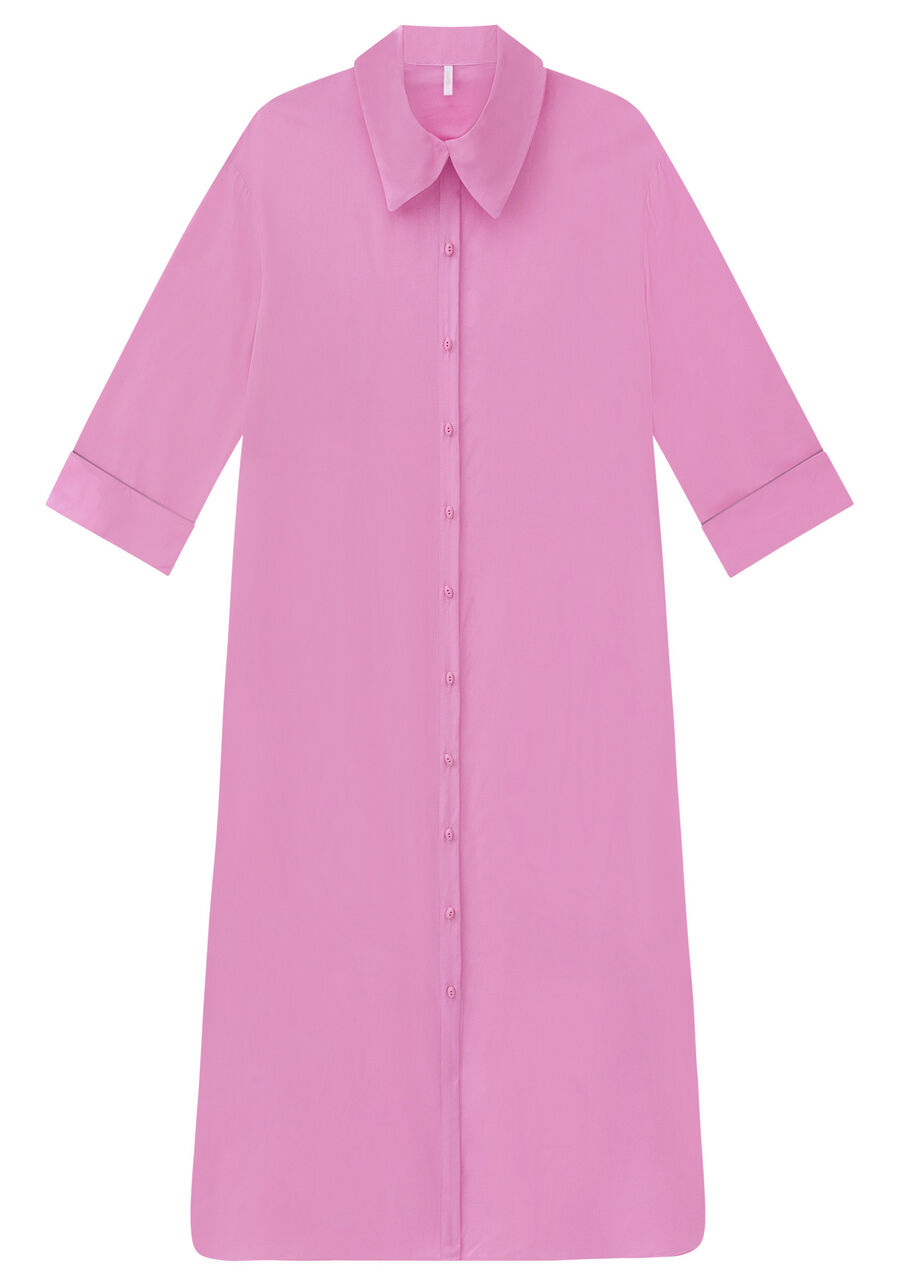 Vestido Midi Saída de Praia em Viscose Chemise, . Vestido Midi Saída de Praia em Viscose Chemise, , large.