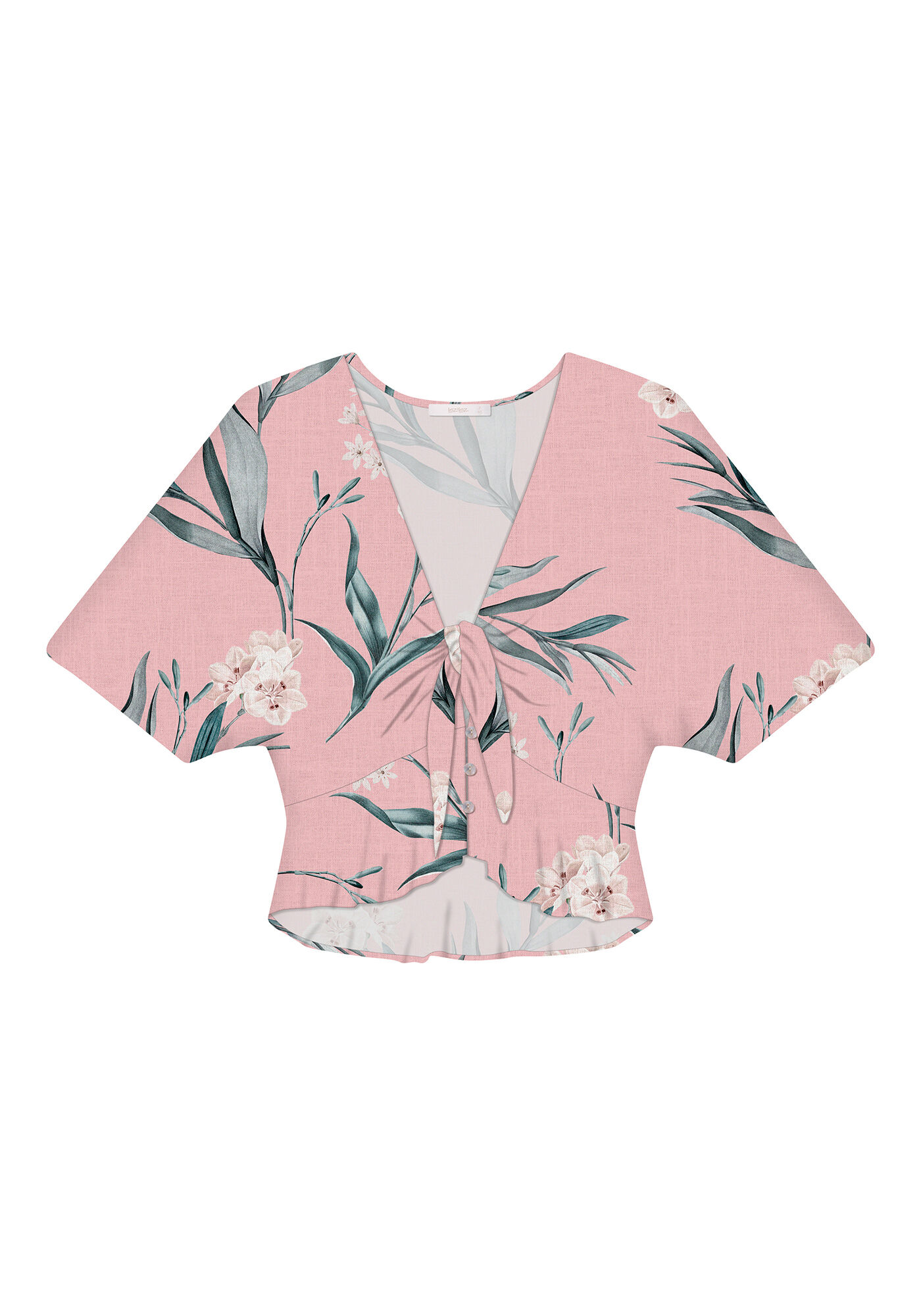 Blusa La&ccedil;o Decote Estampa, , large.