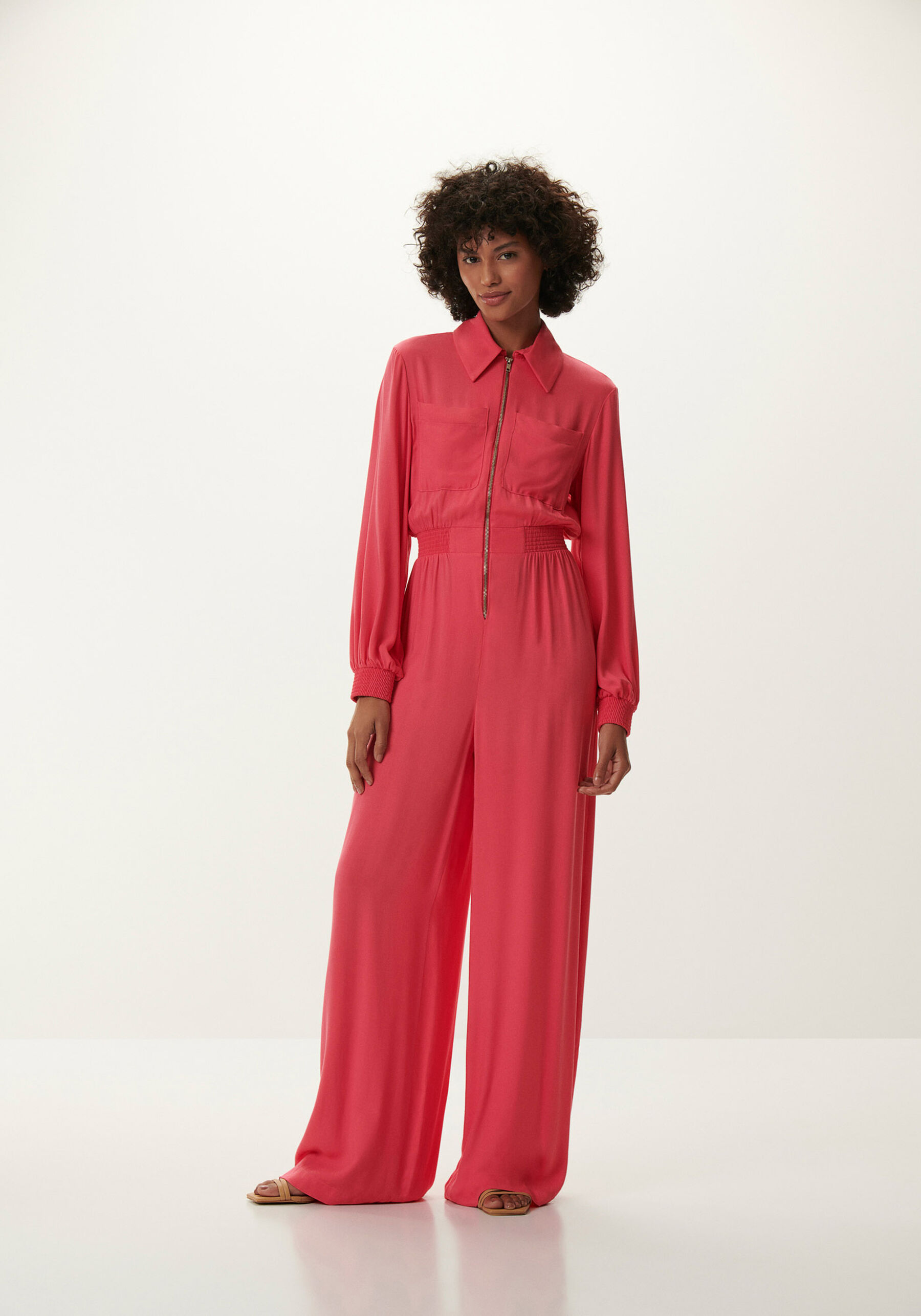 Macacão Longo em Viscose Utilitário, ROSA CARACAS. Macacão Longo em Viscose Utilitário, ROSA CARACAS, large.