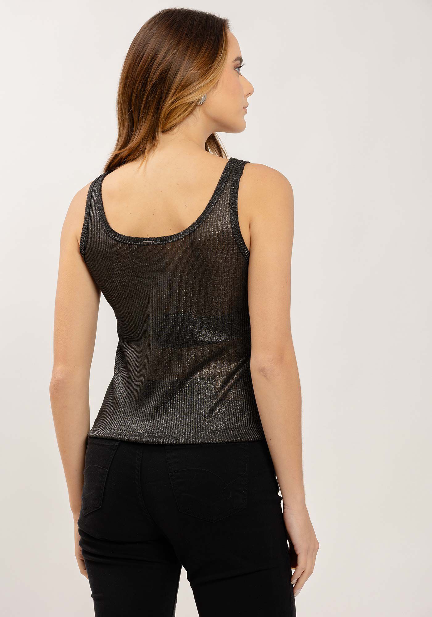 Blusa com Al&ccedil;as em Canelado Foil, , large.