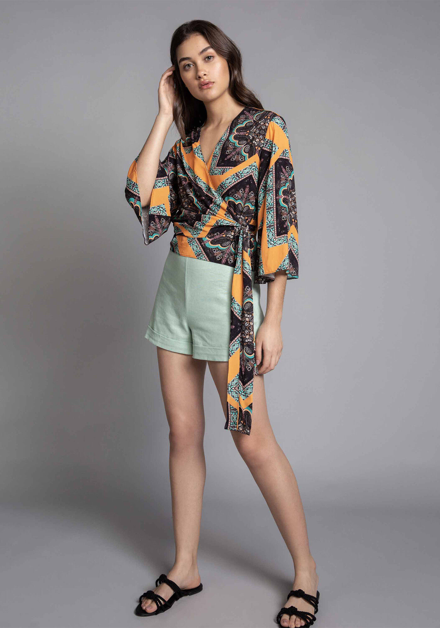 Blusa Envelope Estampa, , large.