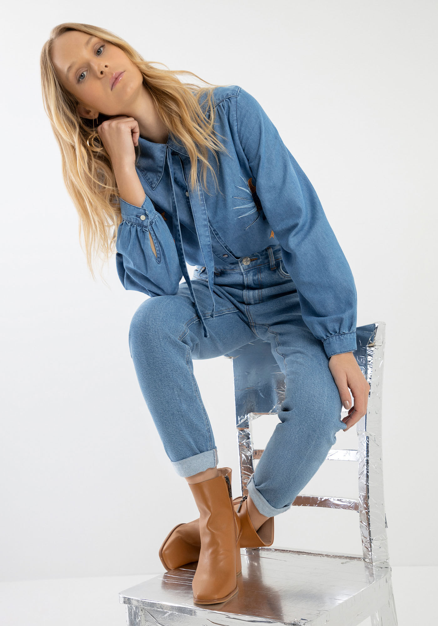 Cal&ccedil;a Jeans Mom Sustent&aacute;vel Super Alta, , large.