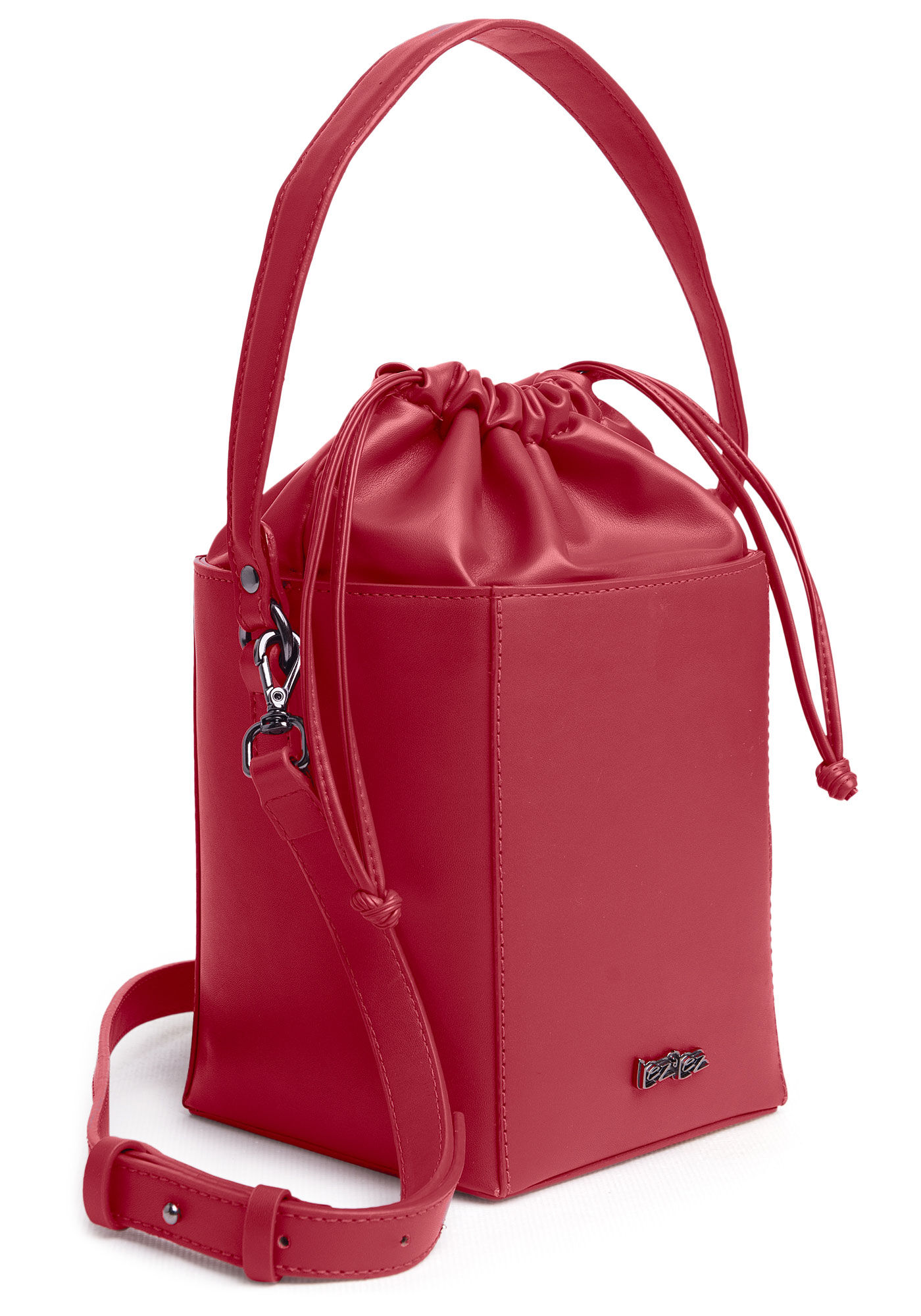 Bolsa Bucket com Al&ccedil;a Dupla, VERMELHO ALMOND, large.