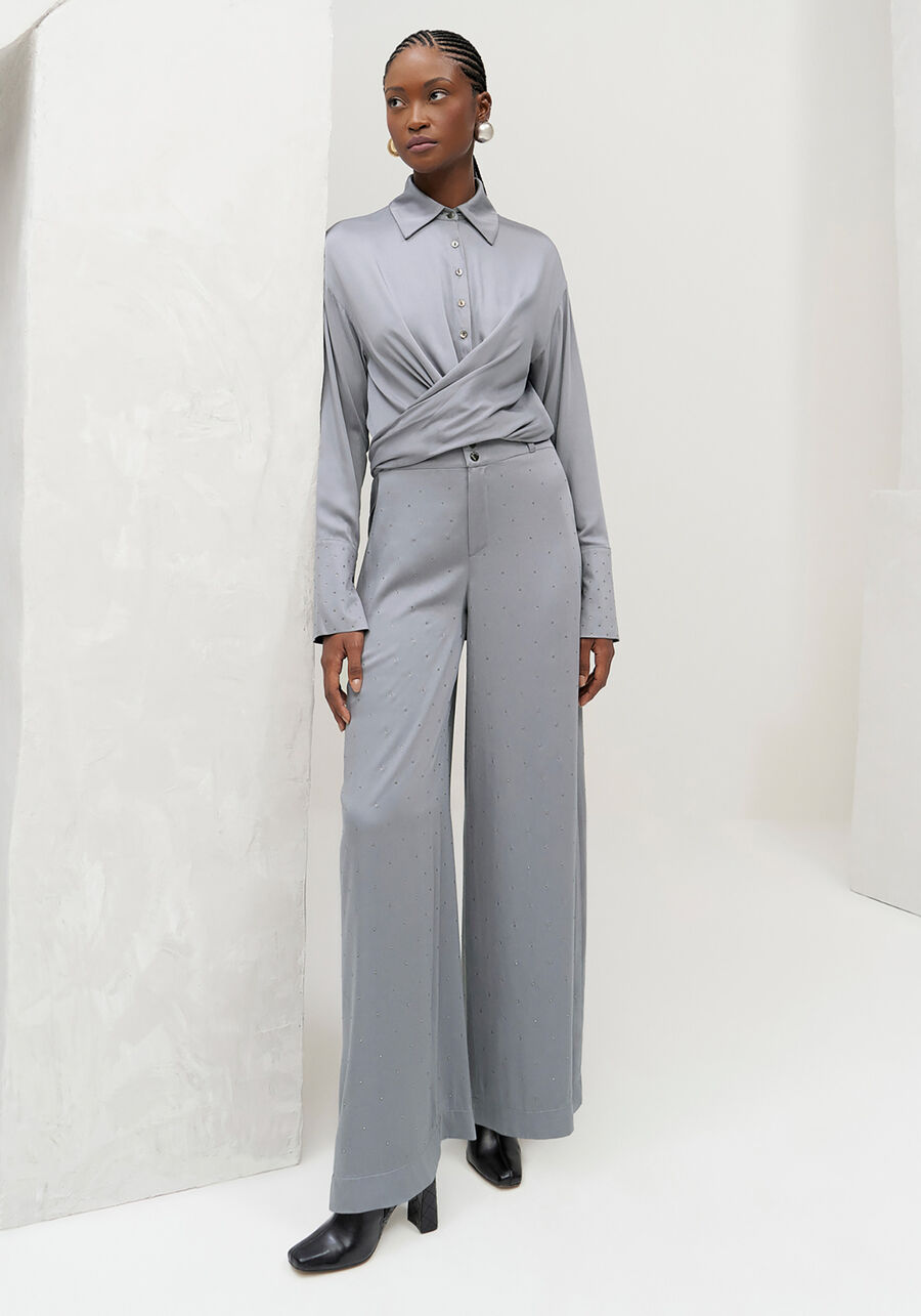 Camisa Alongada com Amarração Faixa e Strass, . Camisa Alongada com Amarração Faixa e Strass, , large.