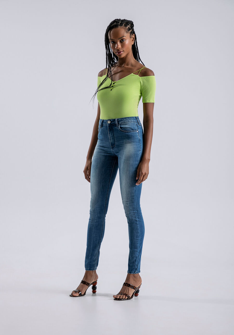 Calça  Jeans Aruba Super Alta Elastic Denim, JEANS. Calça  Jeans Aruba Super Alta Elastic Denim, JEANS, large.