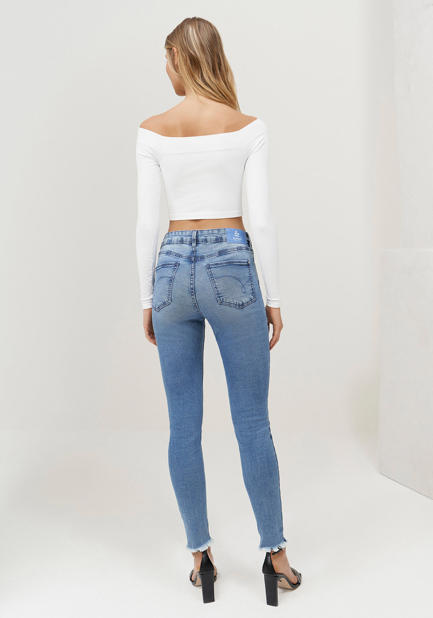 Cal&ccedil;a Jeans Skinny Cintura Alta Cropped, JEANS, large.