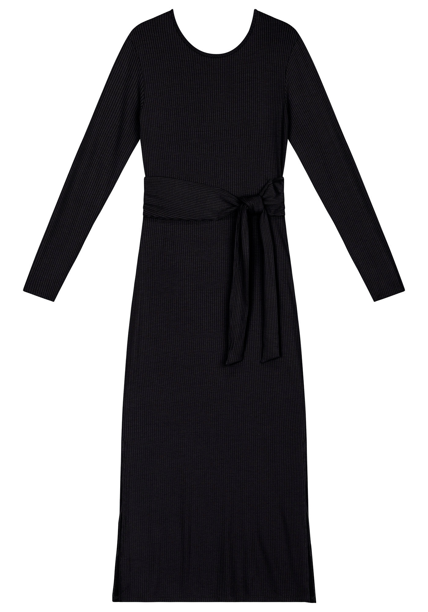 Vestido Midi Canelado com Recorte Costas, , large.