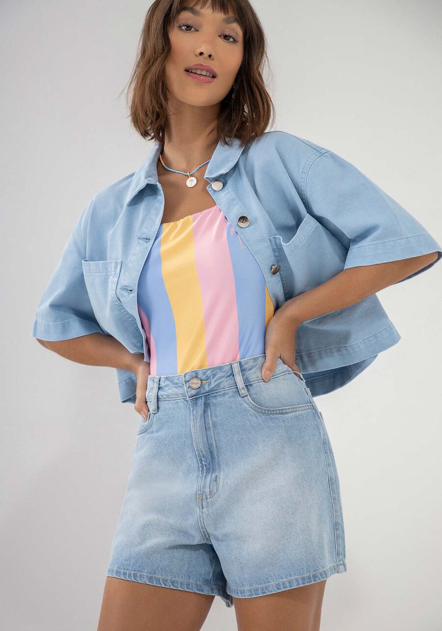 Shorts Jeans Hot Pant Super Alto, . Shorts Jeans Hot Pant Super Alto, , large.