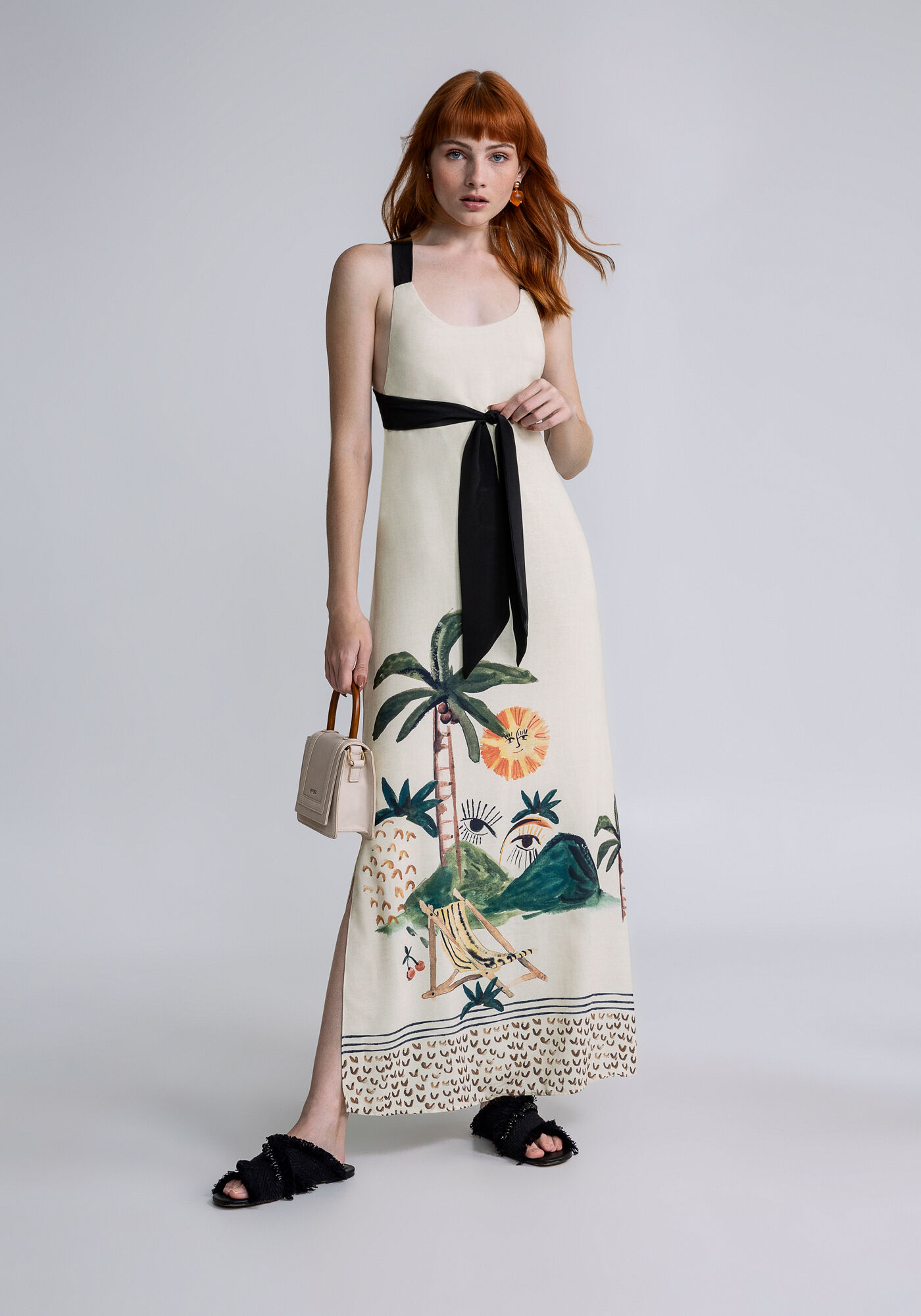 Vestido Midi Al&ccedil;as Amarra&ccedil;&atilde;o, REFRESCO, large.