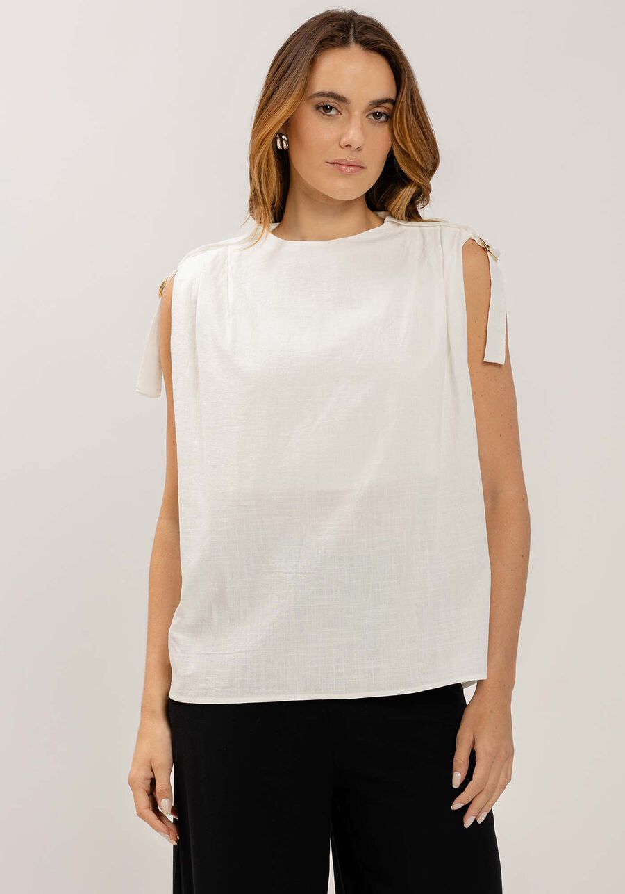 Blusa Muscle Tee com Pregas Ombros, . Blusa Muscle Tee com Pregas Ombros, , large.