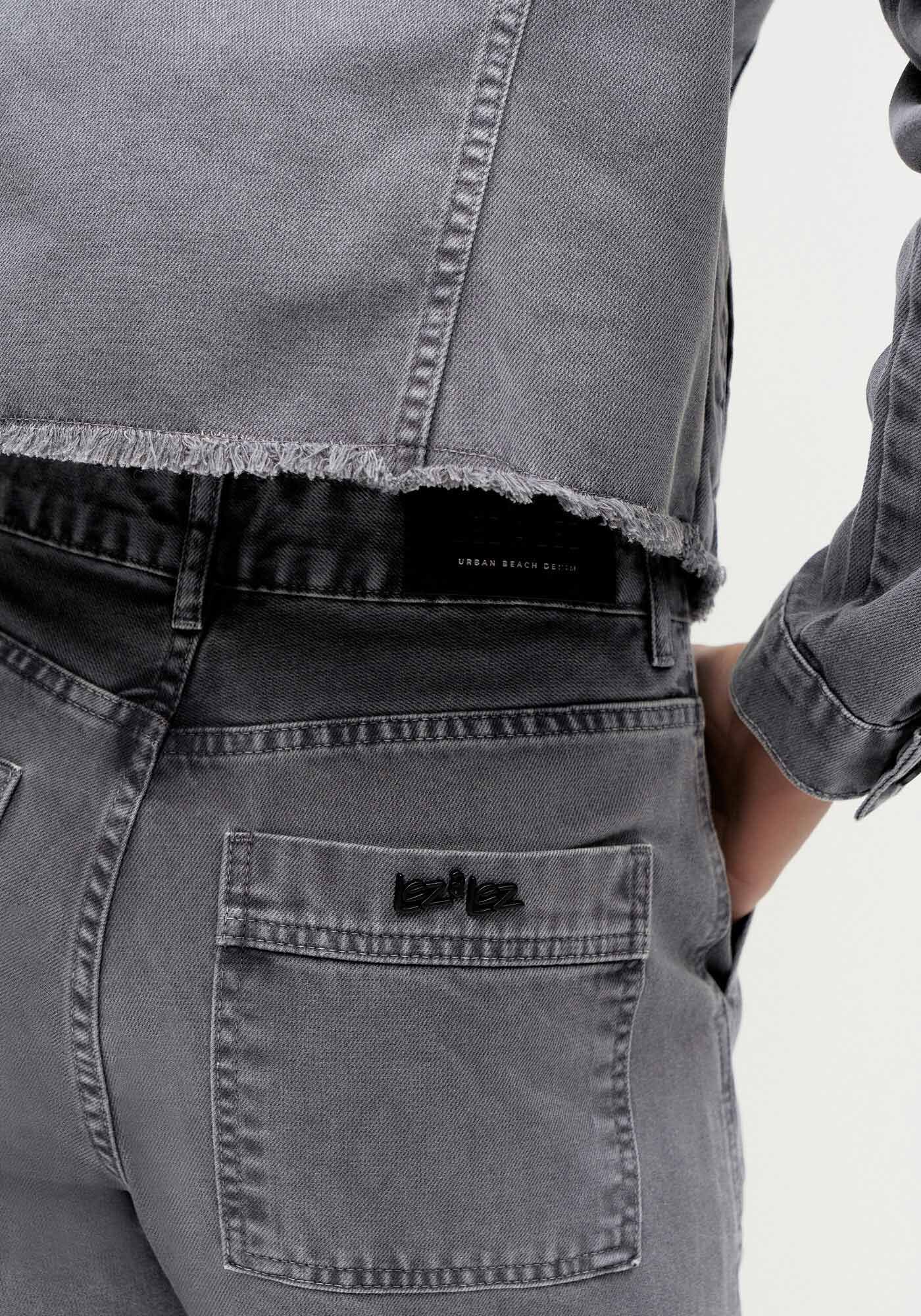 Cal&ccedil;a Sarja Reta Slim Cargo Cropped, CINZA LAVANDER BLUSH, large.