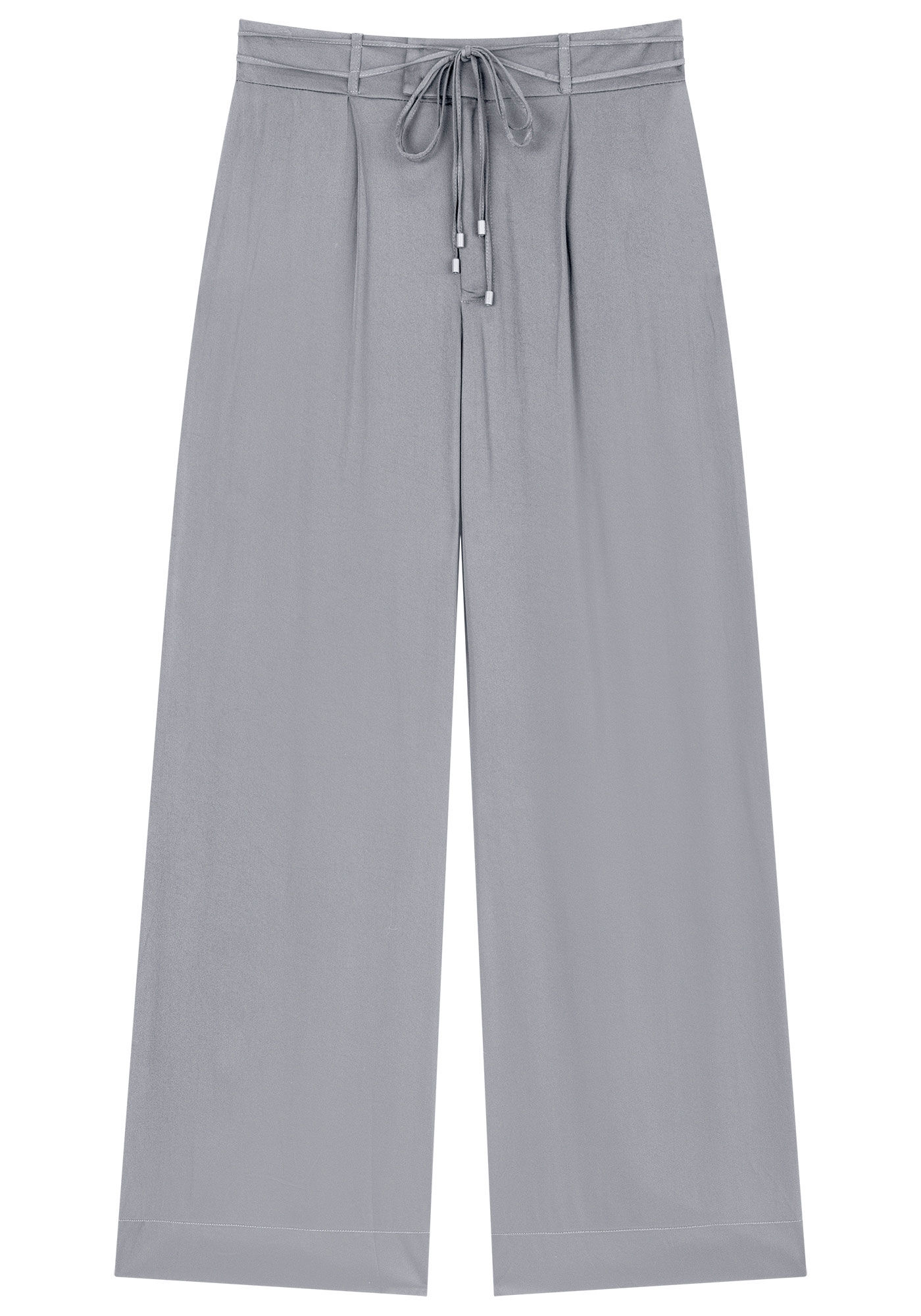 Cal&ccedil;a Pantalona em Tecido Plano com Cinto Cord&atilde;o, CINZA LAVANDER BLUSH, large.