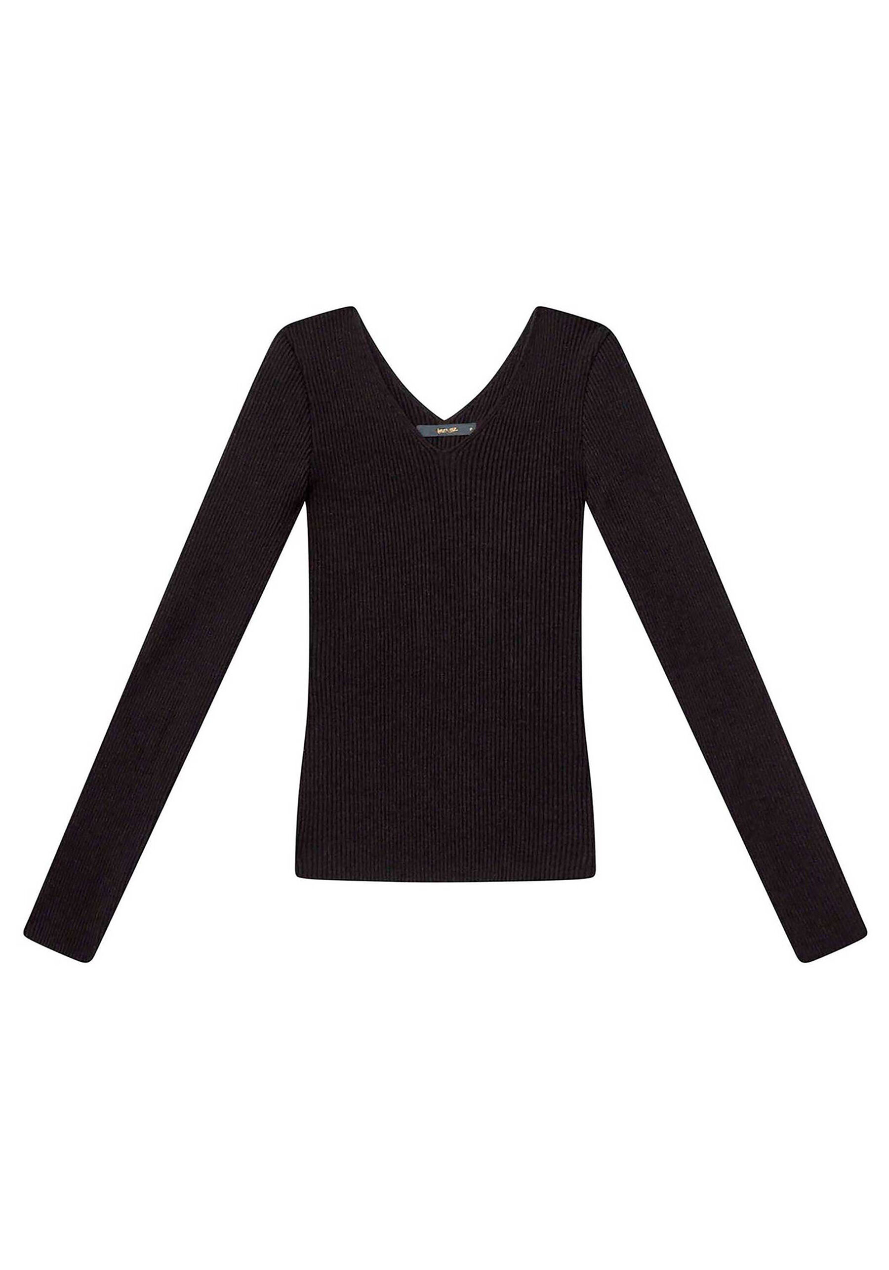 Blusa Manga Longa Decote V Tricô Bordo Red Wine, . Blusa Manga Longa Decote V Tricô Bordo Red Wine, , large.