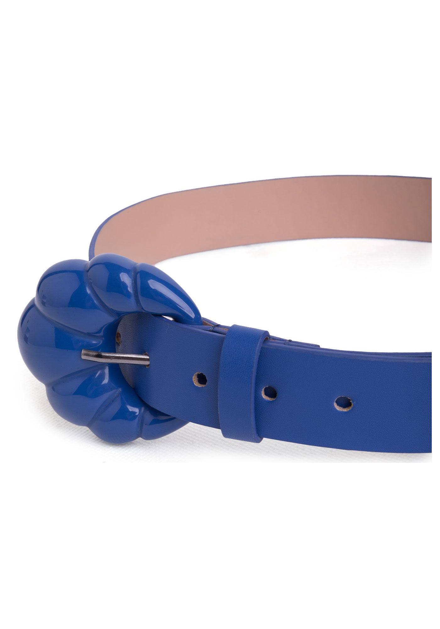 Cinto de Cintura M&eacute;dio com Fivela Conchas, AZUL THUNDER, large.