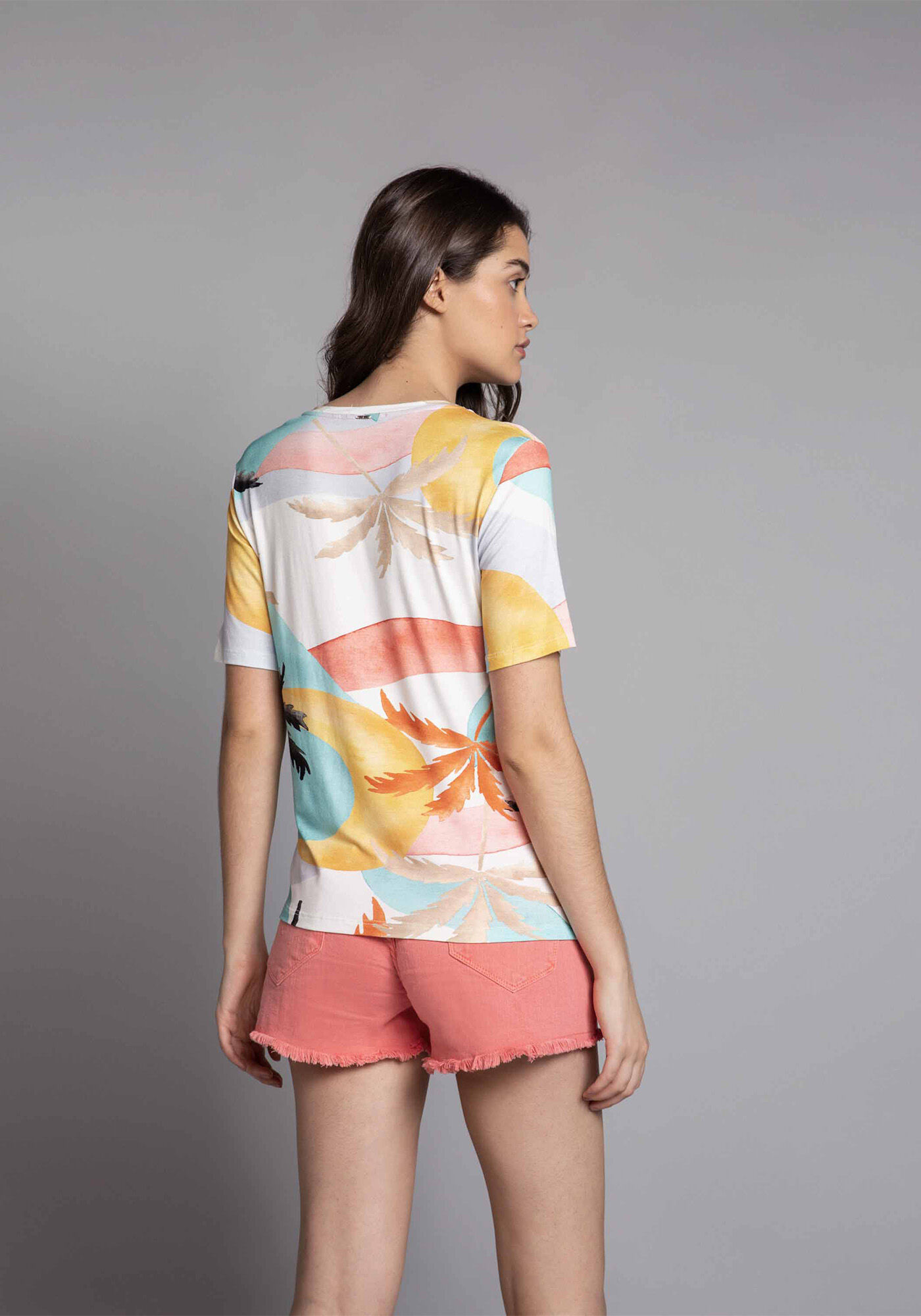 Blusa Decote V Estampa Vivid, , large.