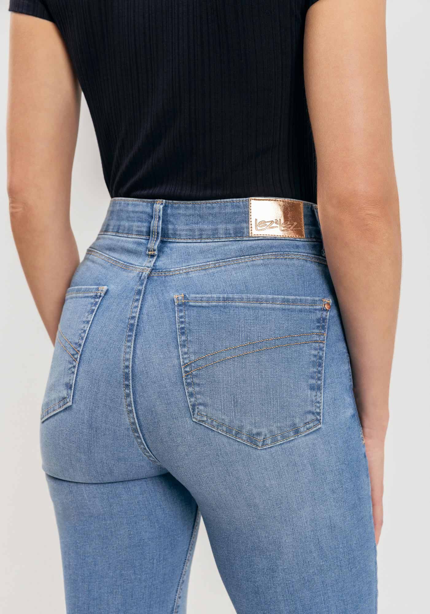 Cal&ccedil;a Jeans Skinny Shaping Com Cintura Alta E Bolsos, , large.