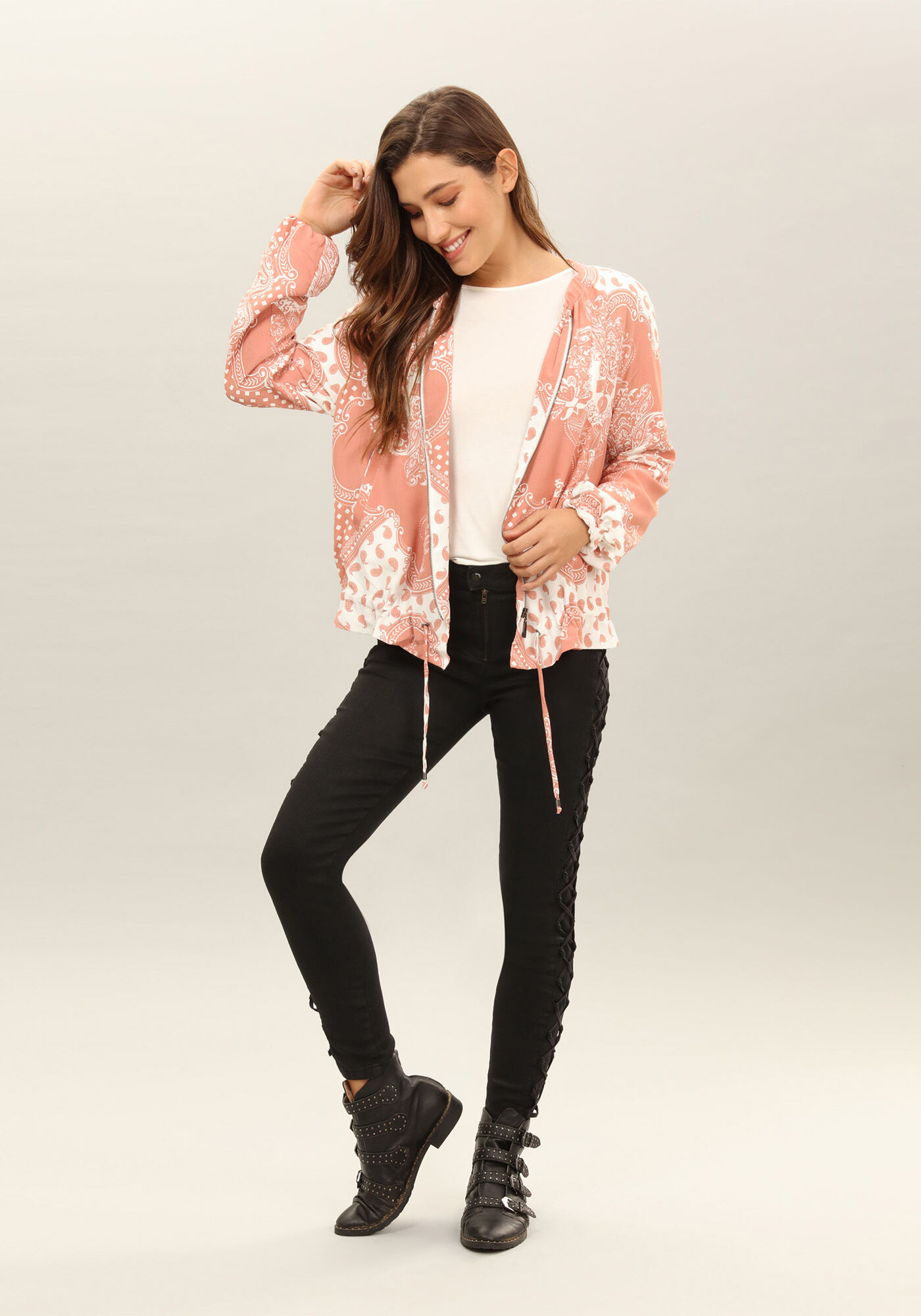 Jaqueta Estampada em Tecido, , large.